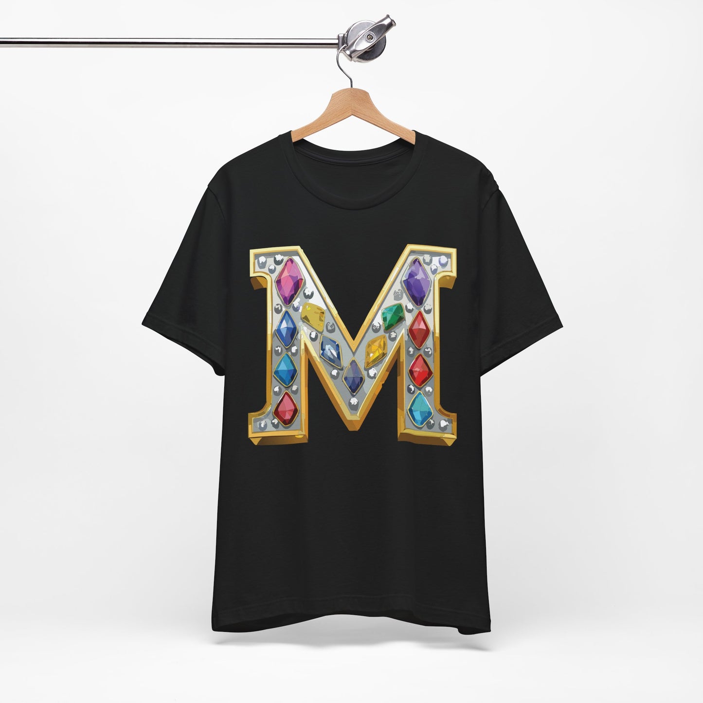 Letter Shirt, Shirt with Letters, Tee Shirt with Gold Letter, Shirt with Antique Letters