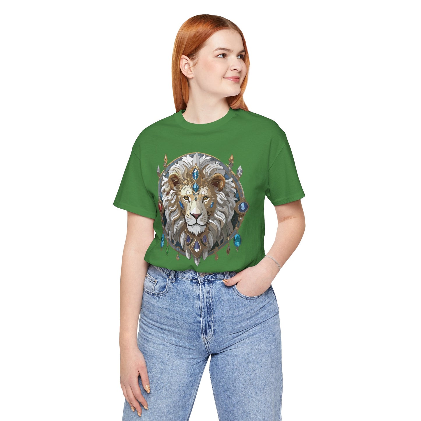 Animal Shirt, Shirt with Animal, Tee Shirt with Gold Animal Medal, Shirt with Antique Animal Medallion