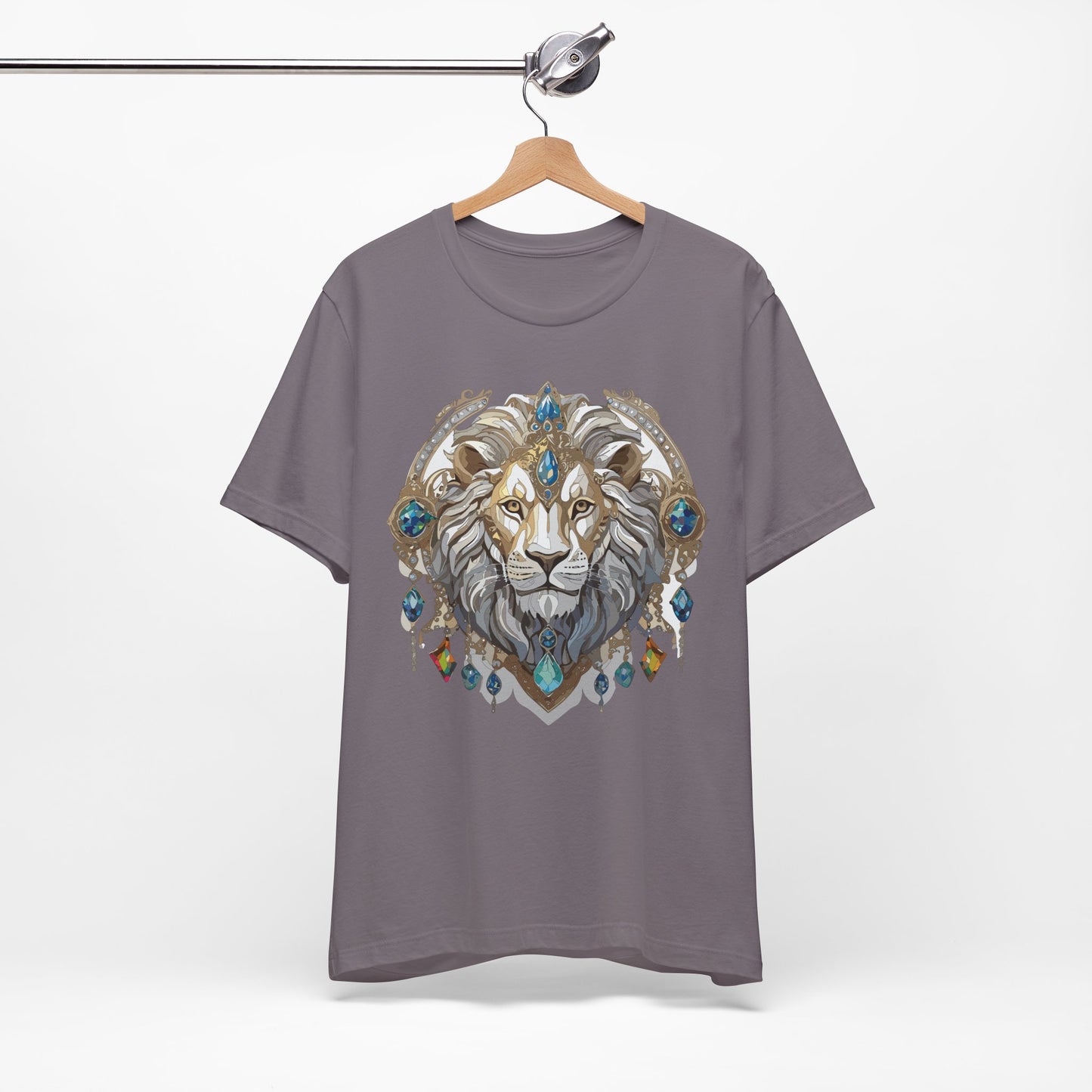 Animal Shirt, Shirt with Animal, Tee Shirt with Gold Animal Medal, Shirt with Antique Animal Medallion