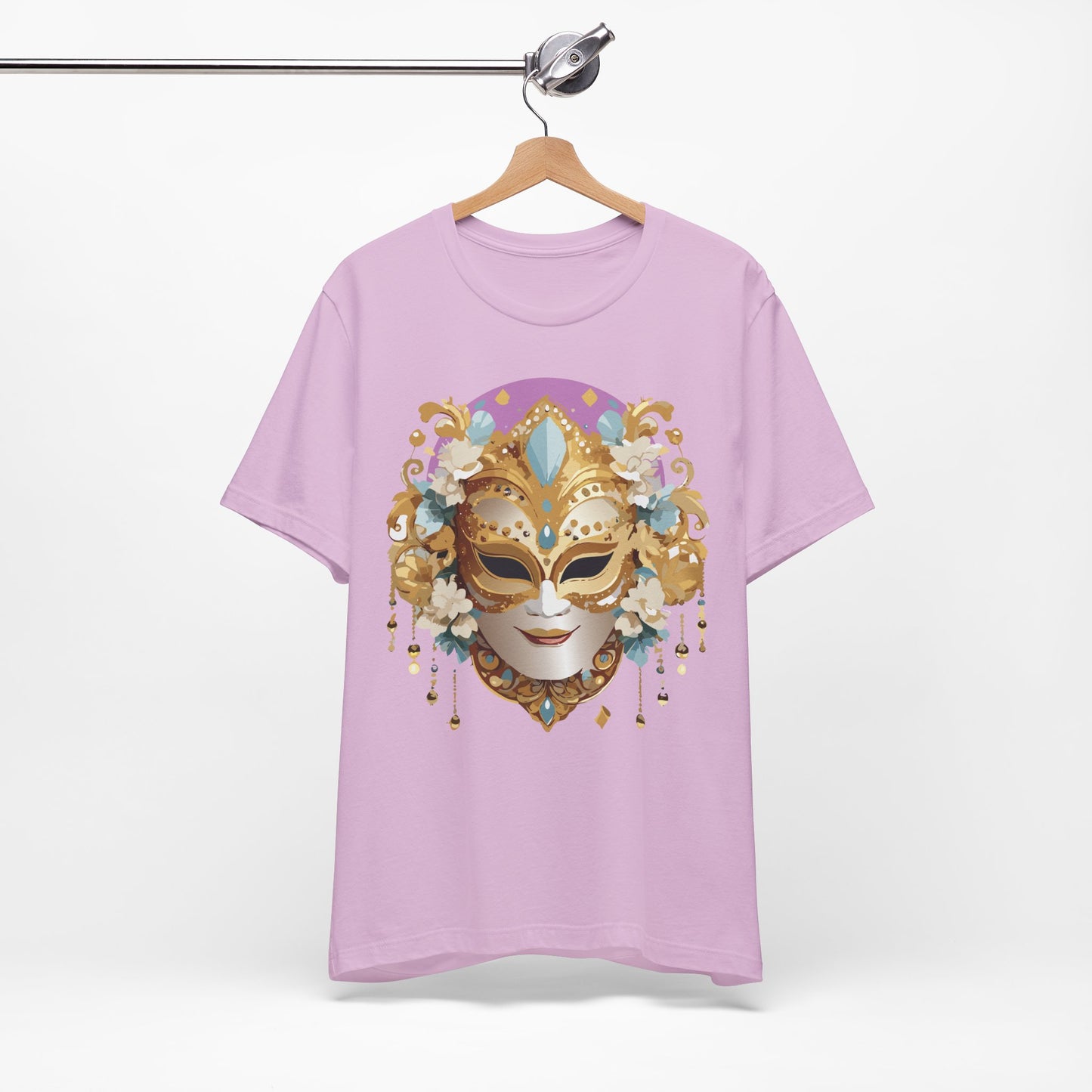 Mask Shirt, Shirt with Mask, Tee Shirt with Gold Face
