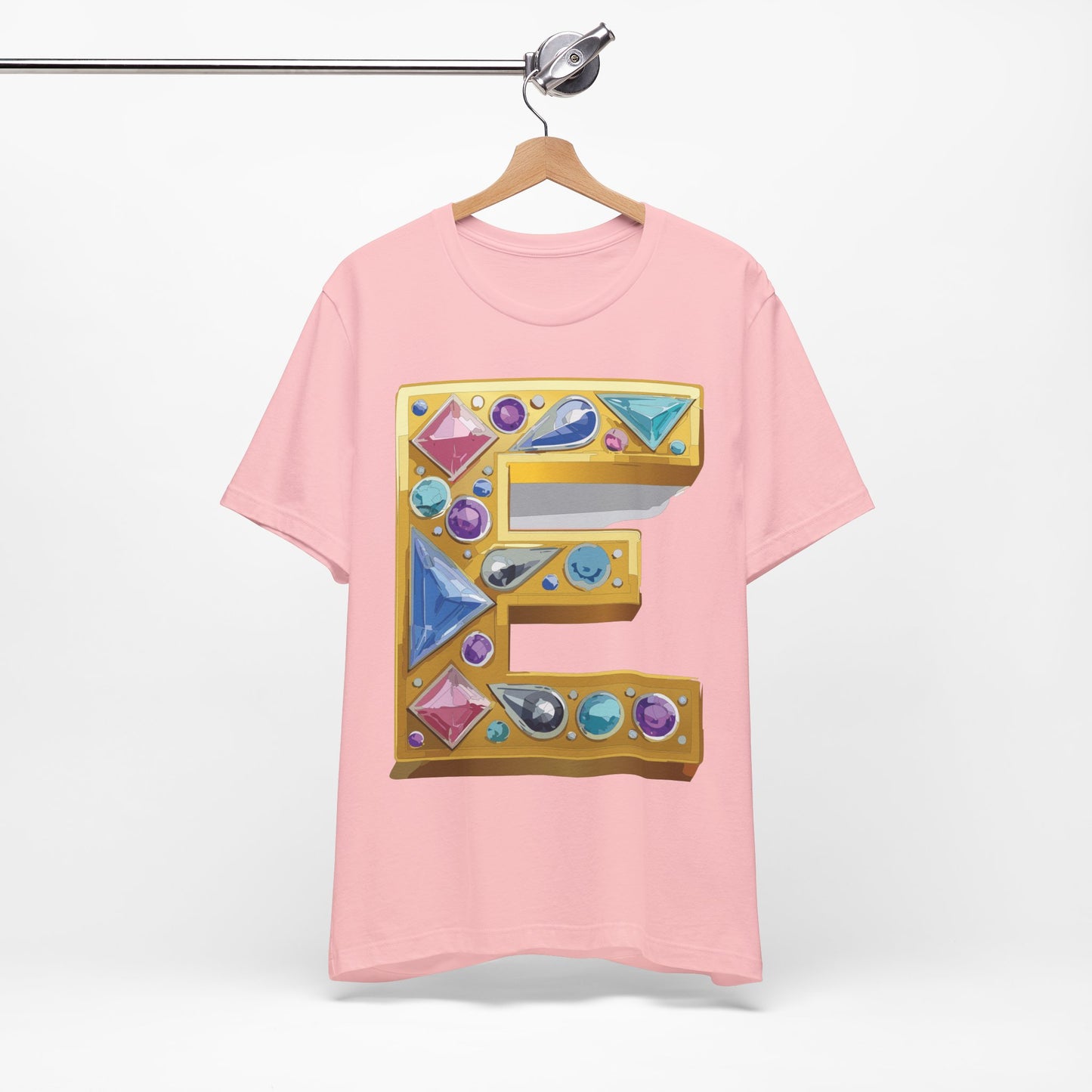 Letter Shirt, Shirt with Letters, Tee Shirt with Gold Letter, Shirt with Antique Letters