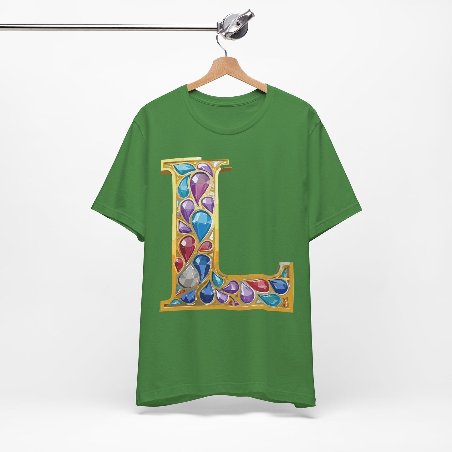 Letter Shirt, Shirt with Letters, Tee Shirt with Gold Letter, Shirt with Antique Letters