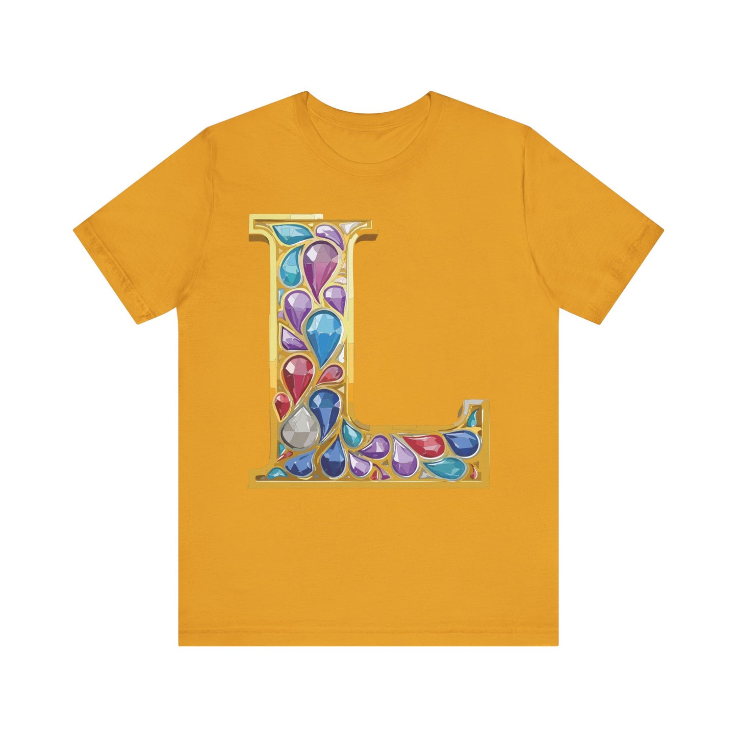 Letter Shirt, Shirt with Letters, Tee Shirt with Gold Letter, Shirt with Antique Letters