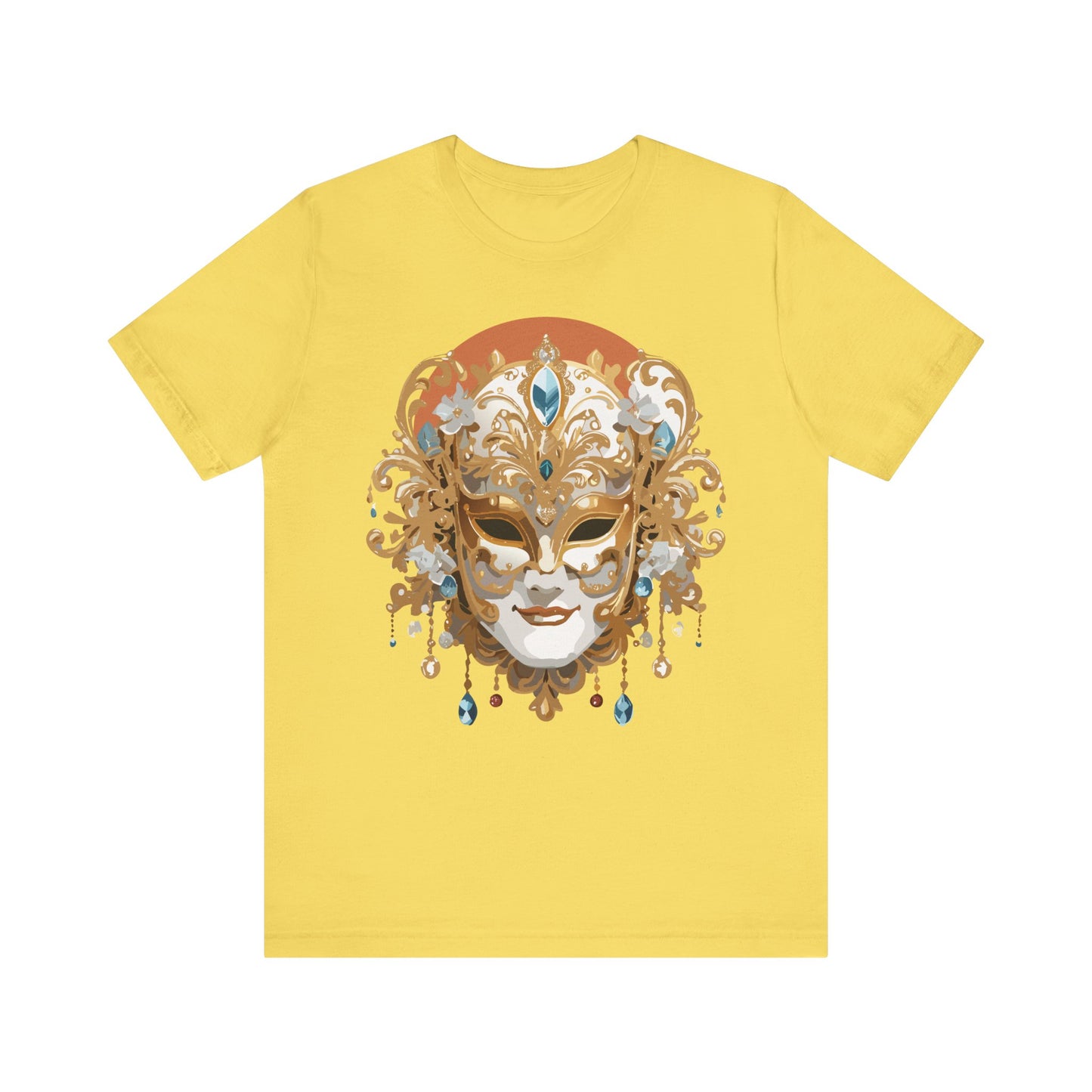 Mask Shirt, Shirt with Mask, Tee Shirt with Gold Face
