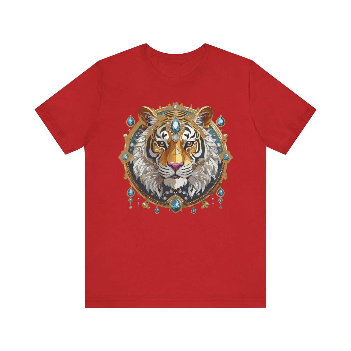 Animal Shirt, Shirt with Animal, Tee Shirt with Gold Animal Medal, Shirt with Antique Animal Medallion