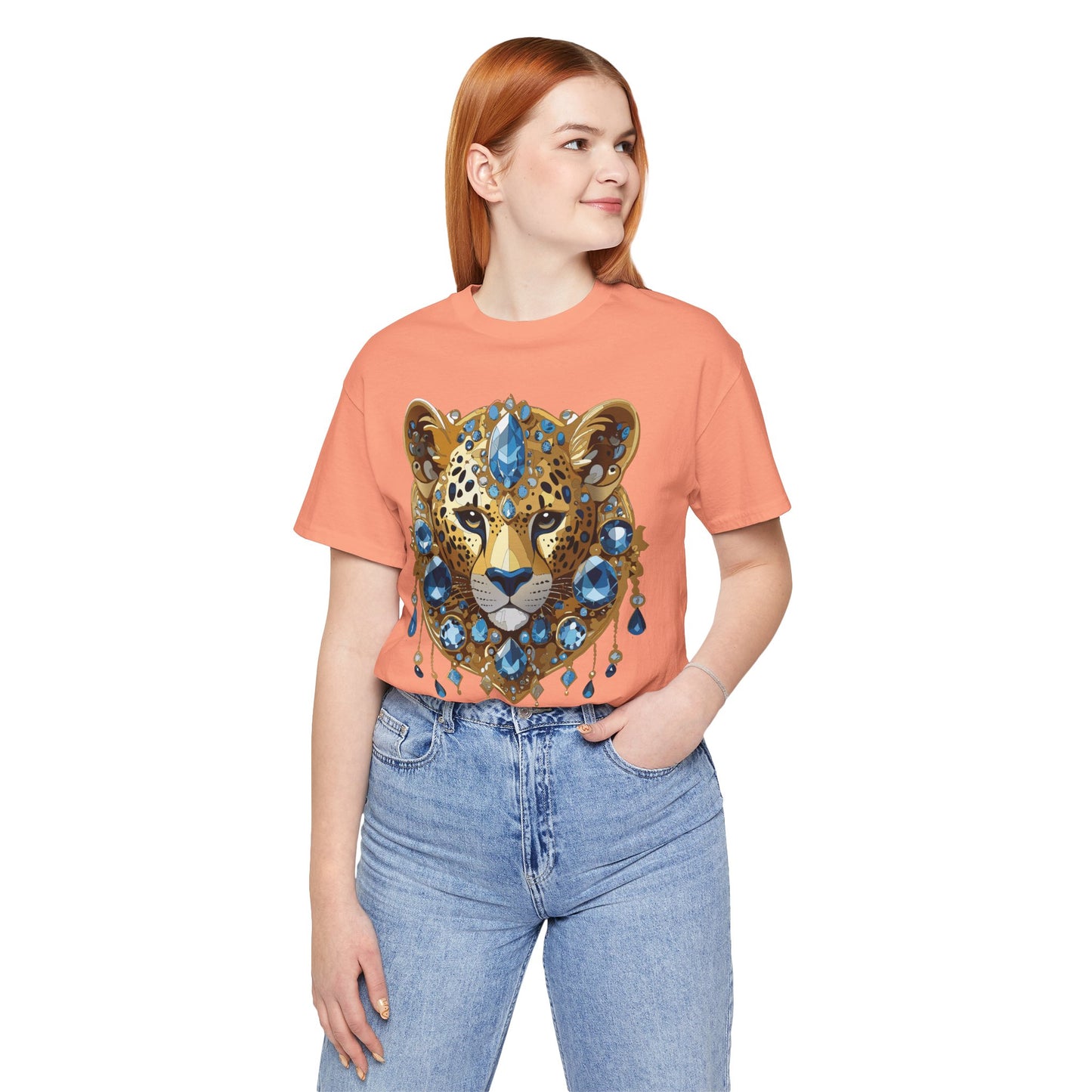 Animal Shirt, Shirt with Animal, Tee Shirt with Gold Animal Medal, Shirt with Antique Animal Medallion