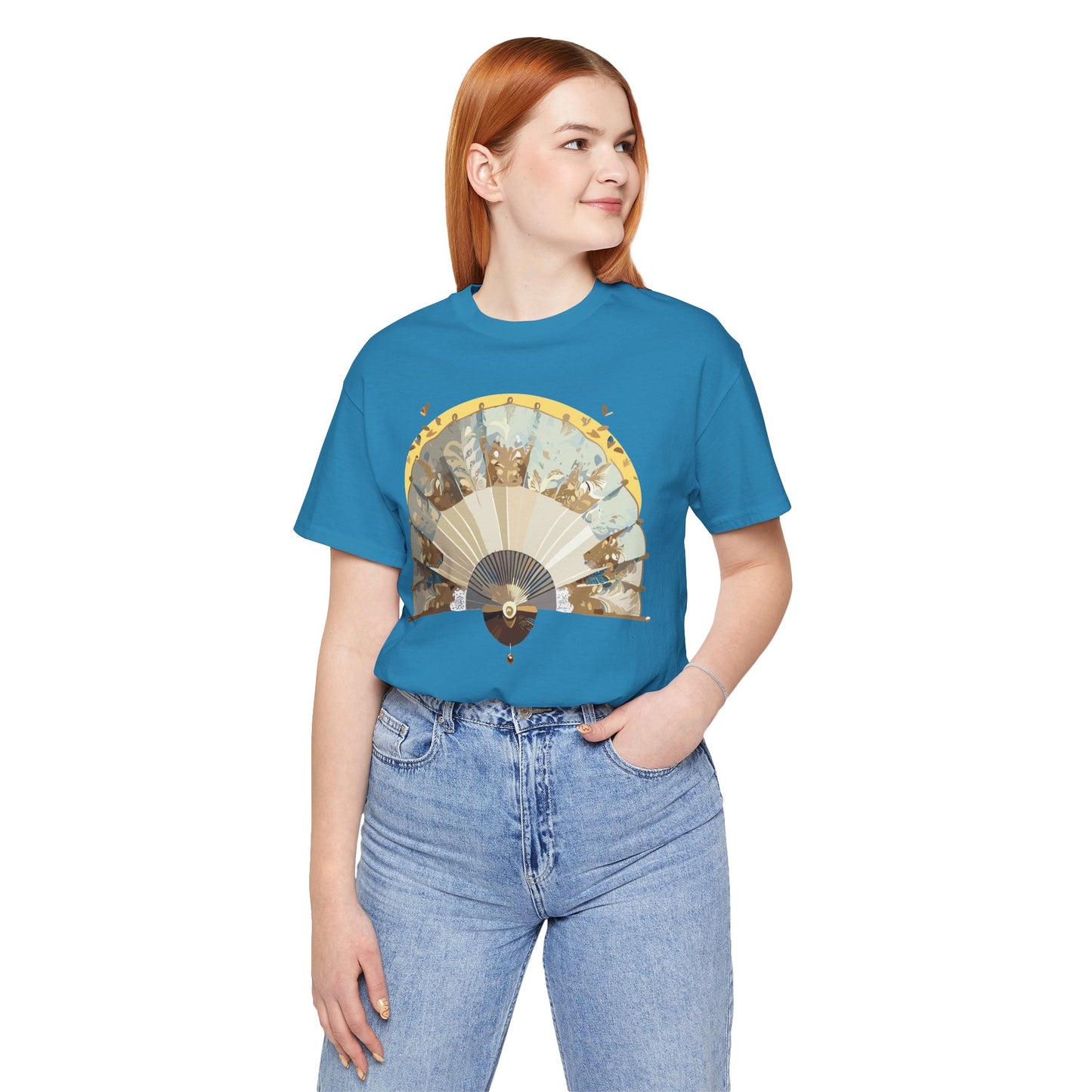 Fan shirt, Shirt with Fan, Tee Shirt with Gold Blower
