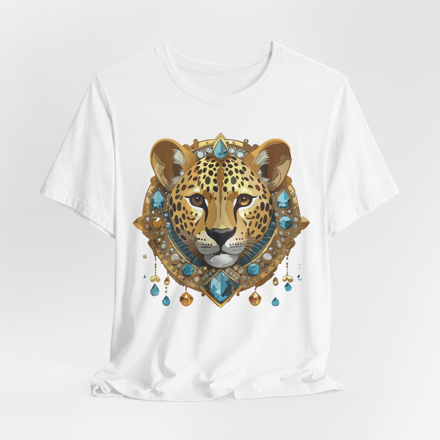 Animal Shirt, Shirt with Animal, Tee Shirt with Gold Animal Medal, Shirt with Antique Animal Medallion