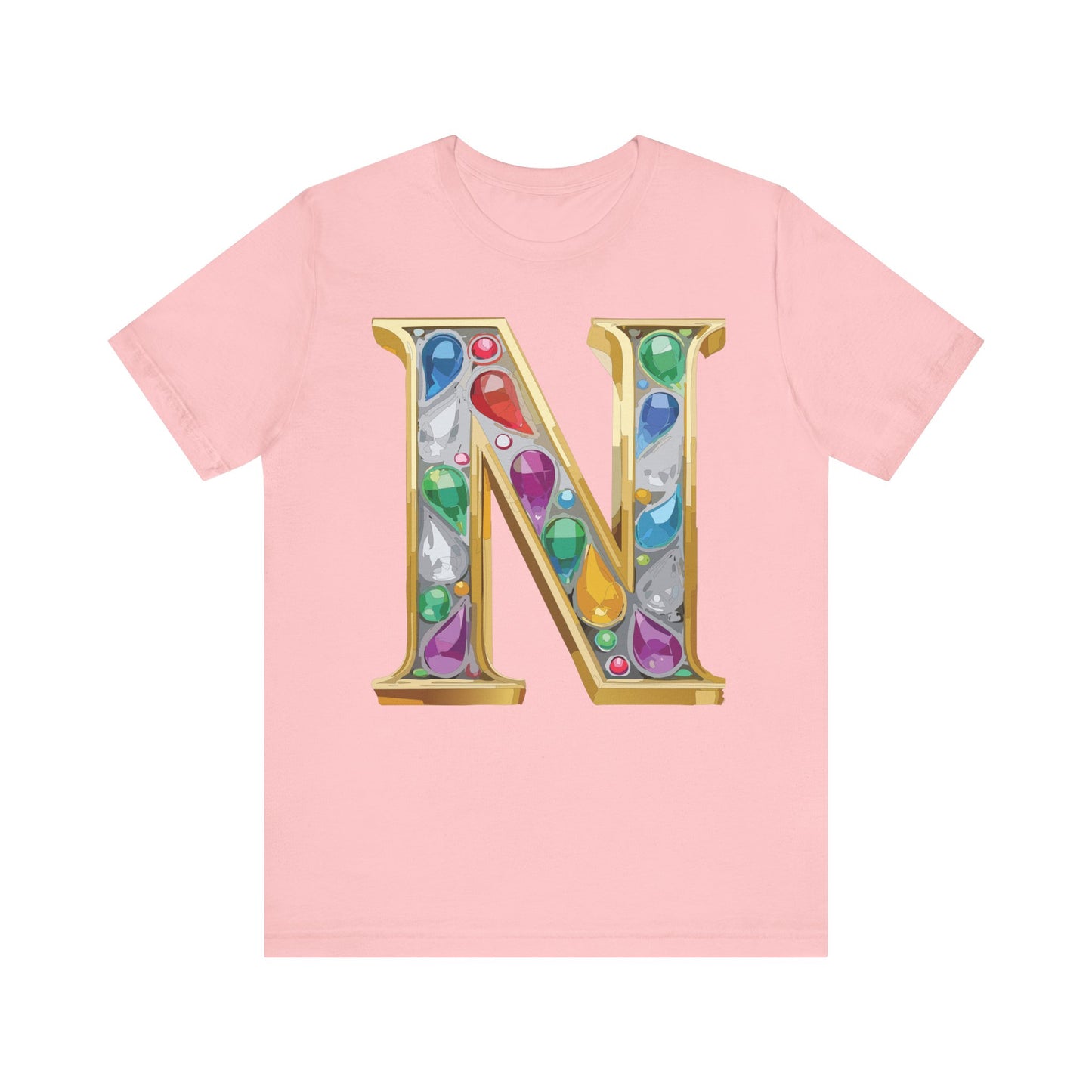 Letter Shirt, Shirt with Letters, Tee Shirt with Gold Letter, Shirt with Antique Letters