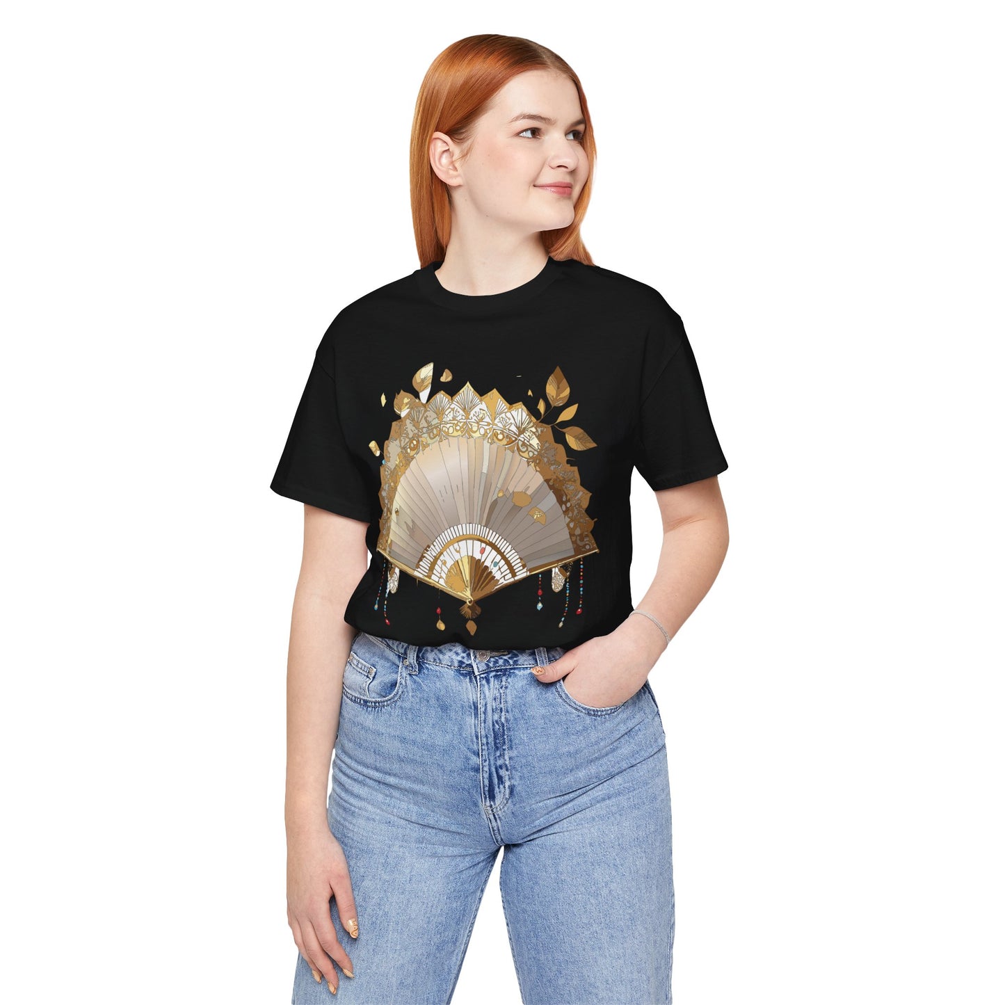 Fan shirt, Shirt with Fan, Tee Shirt with Gold Blower