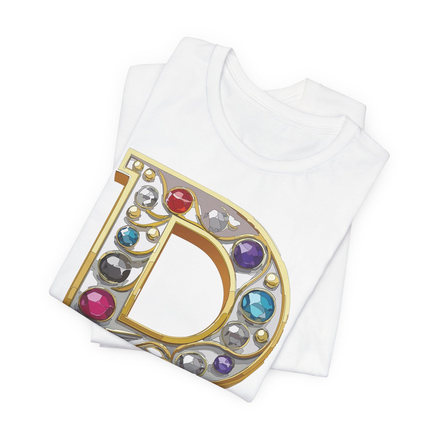 Letter Shirt, Shirt with Letters, Tee Shirt with Gold Letter, Shirt with Antique Letters
