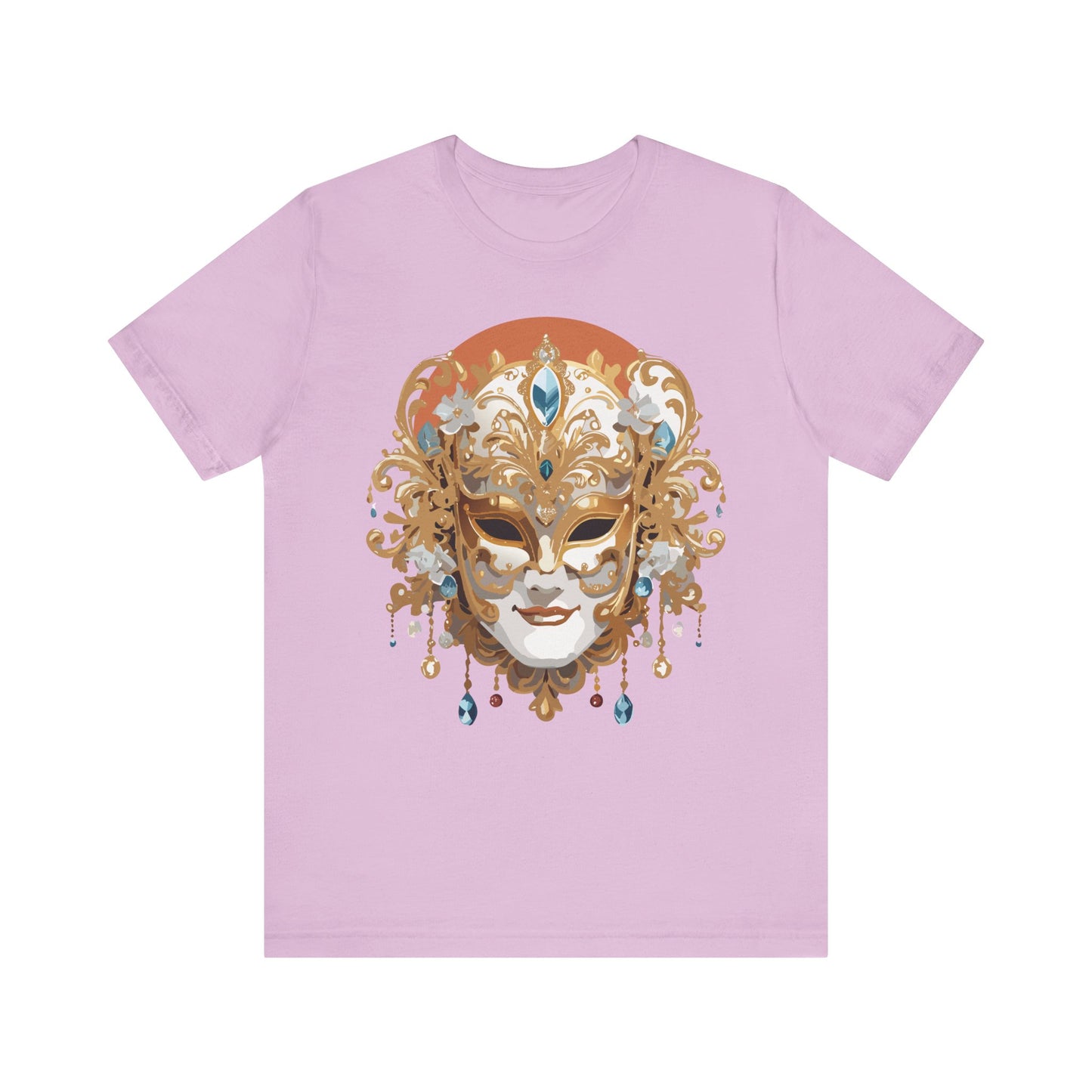 Mask Shirt, Shirt with Mask, Tee Shirt with Gold Face