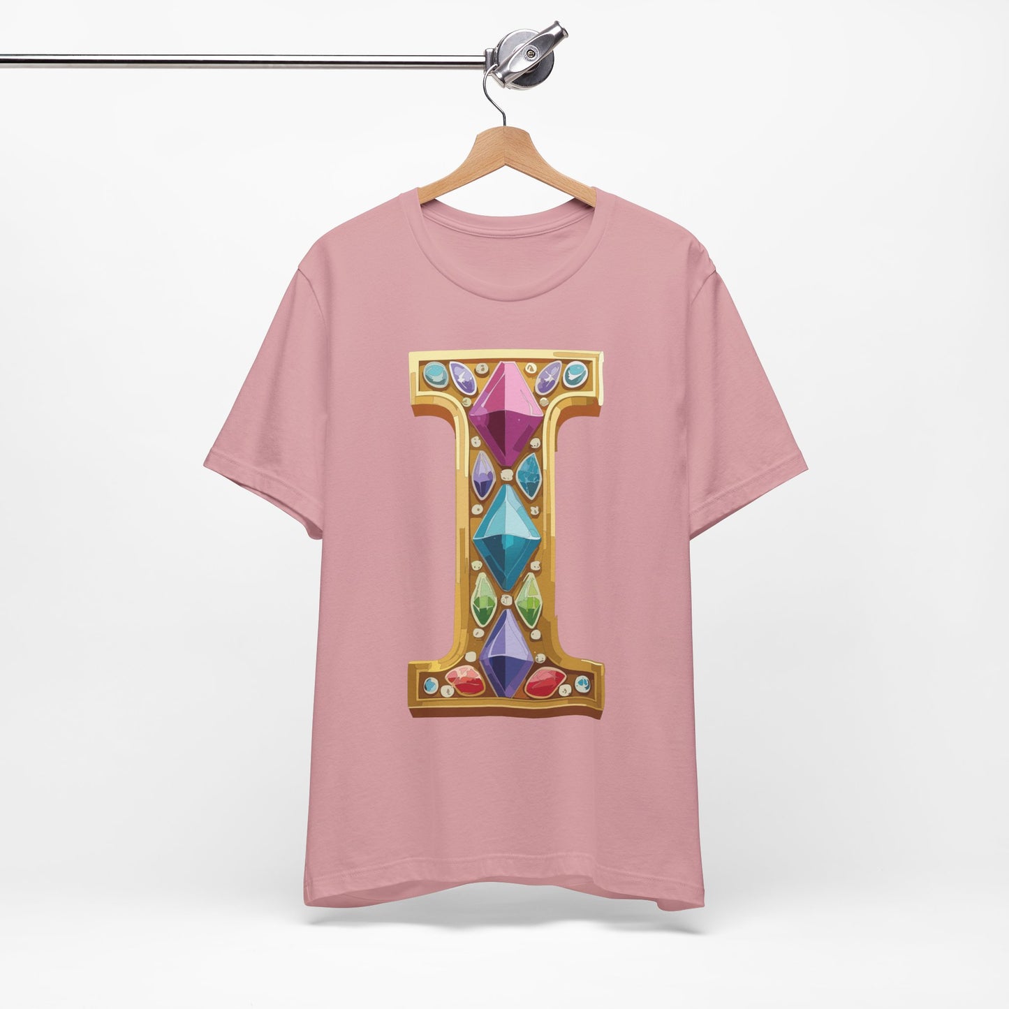 Letter Shirt, Shirt with Letters, Tee Shirt with Gold Letter, Shirt with Antique Letters