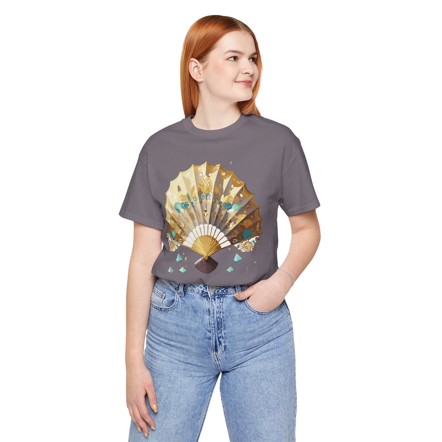 Fan shirt, Shirt with Fan, Tee Shirt with Gold Blower
