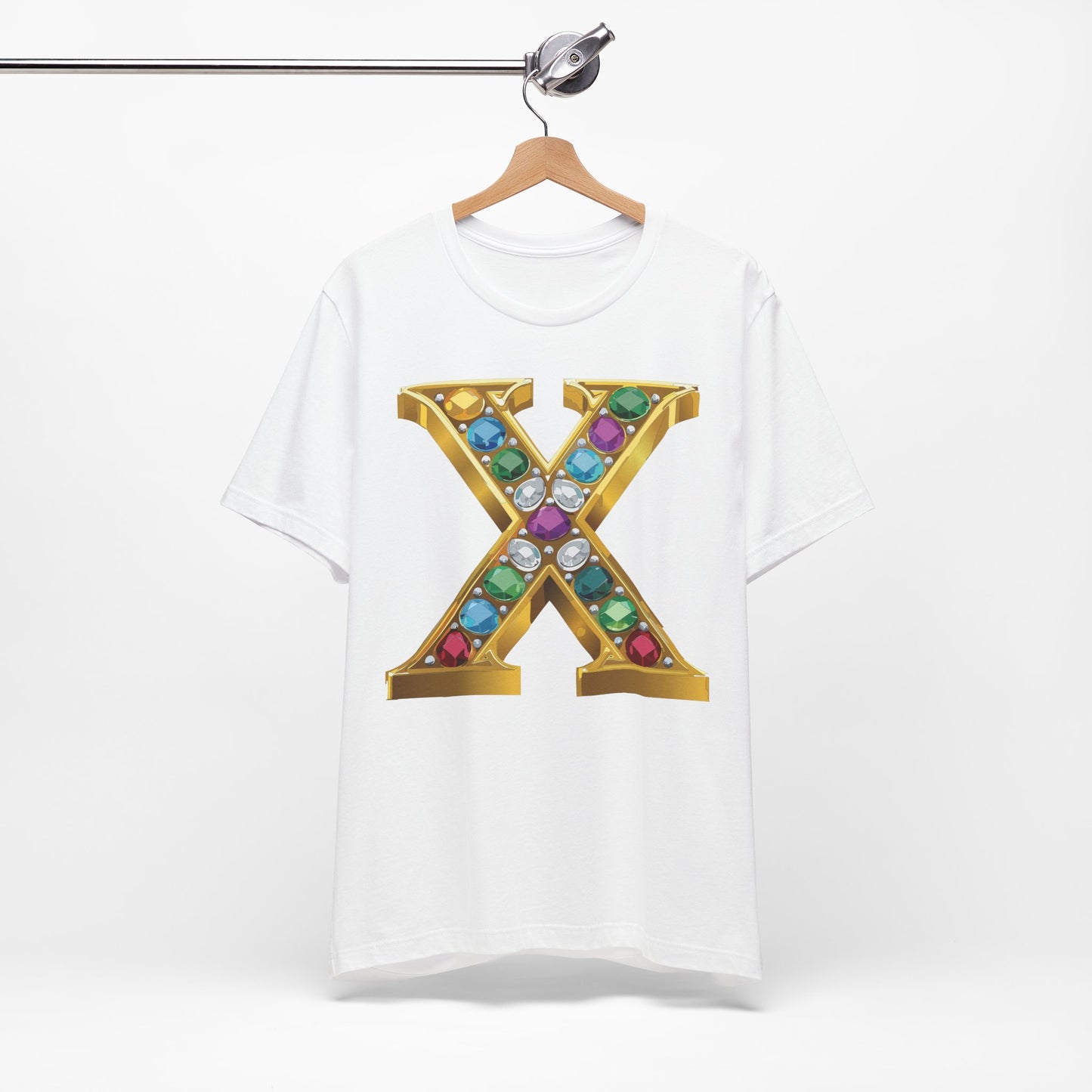 Letter Shirt, Shirt with Letters, Tee Shirt with Gold Letter, Shirt with Antique Letters