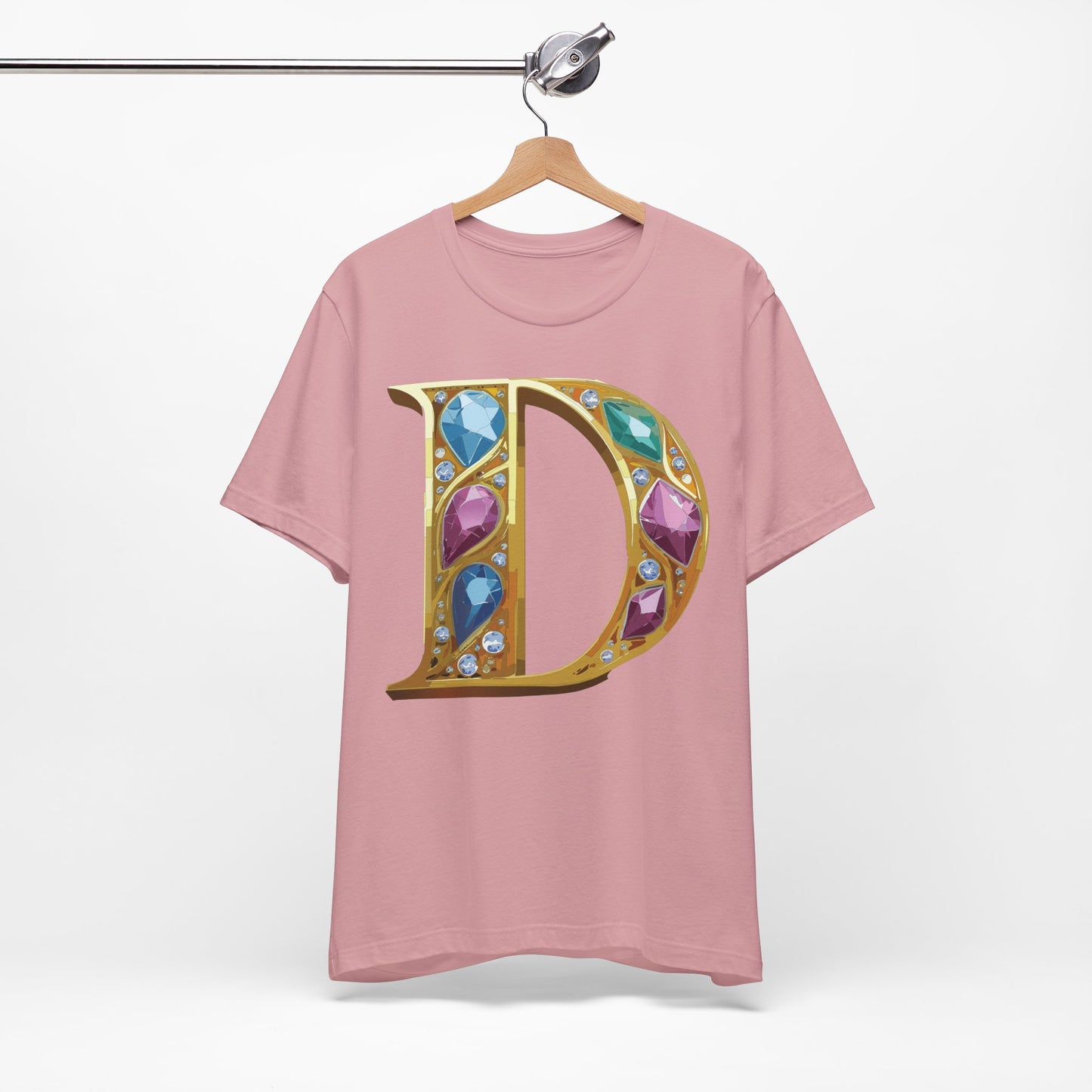 Letter Shirt, Shirt with Letters, Tee Shirt with Gold Letter, Shirt with Antique Letters