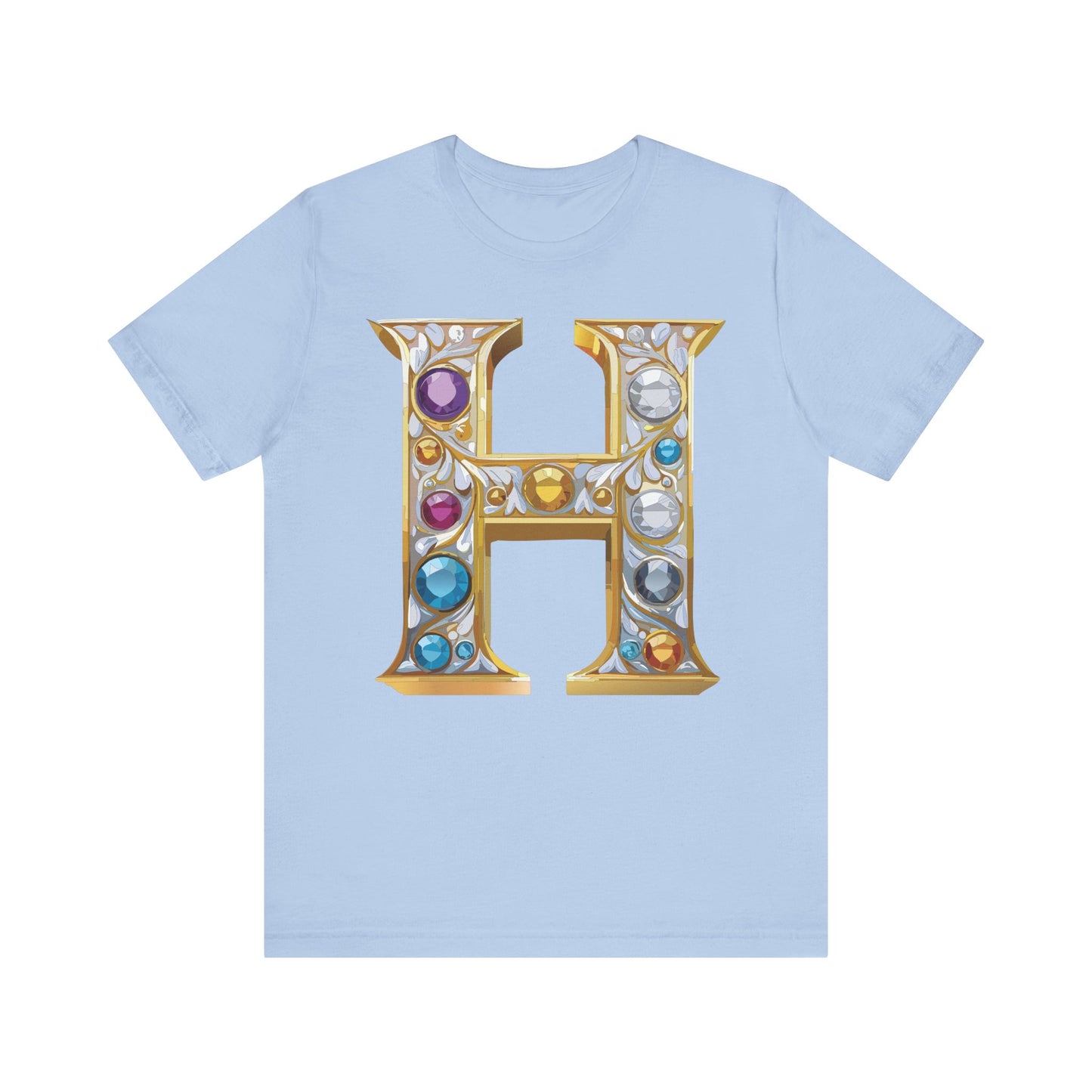 Letter Shirt, Shirt with Letters, Tee Shirt with Gold Letter, Shirt with Antique Letters