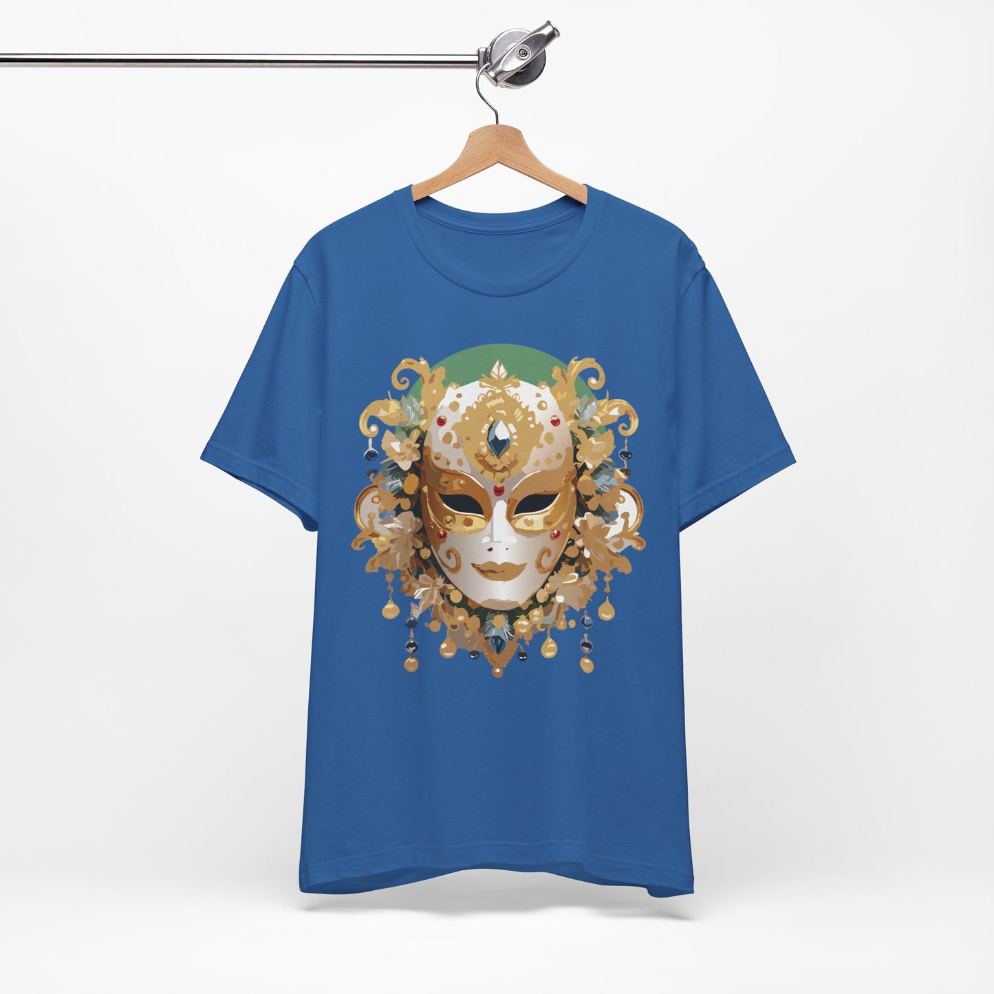 Mask Shirt, Shirt with Mask, Tee Shirt with Gold Face