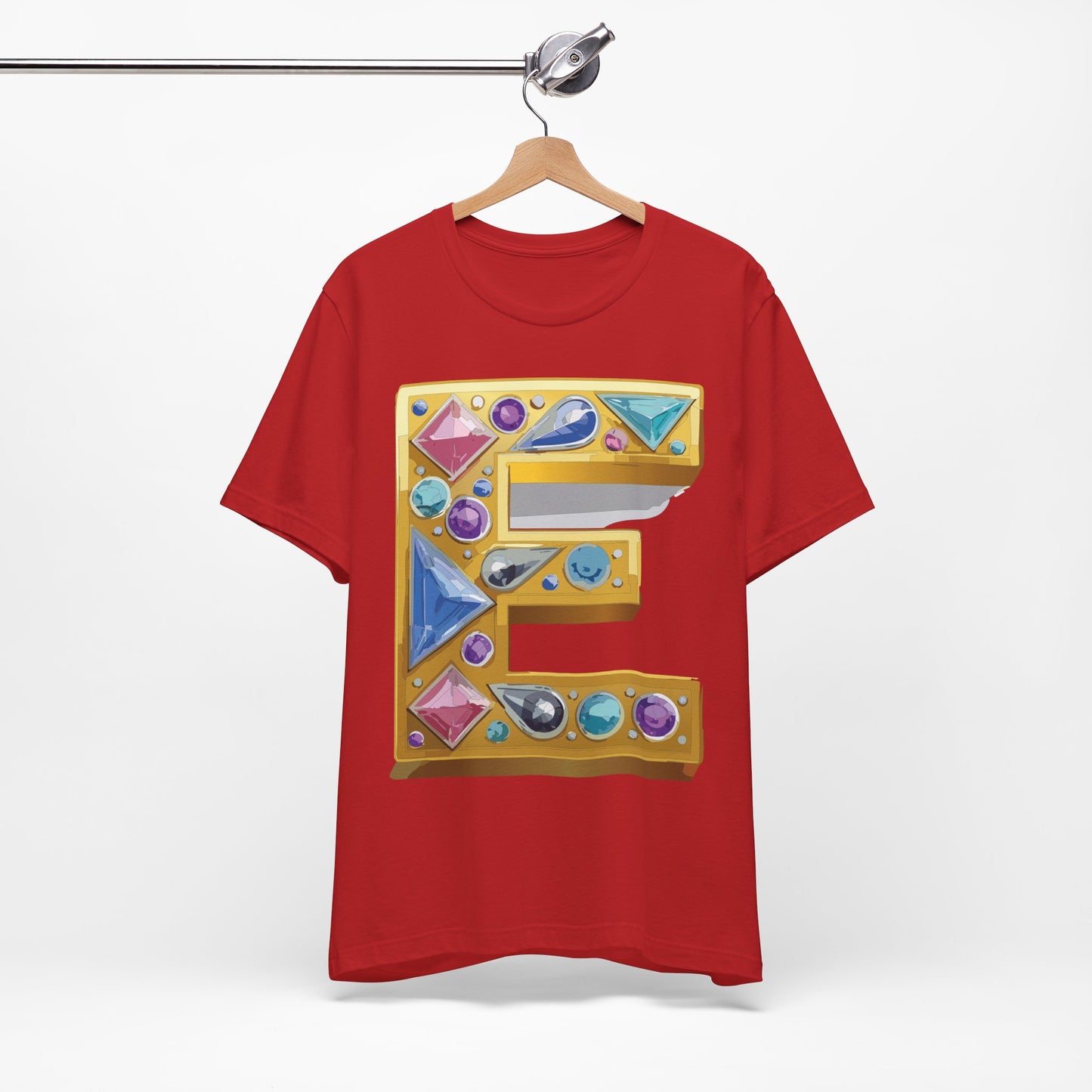 Letter Shirt, Shirt with Letters, Tee Shirt with Gold Letter, Shirt with Antique Letters