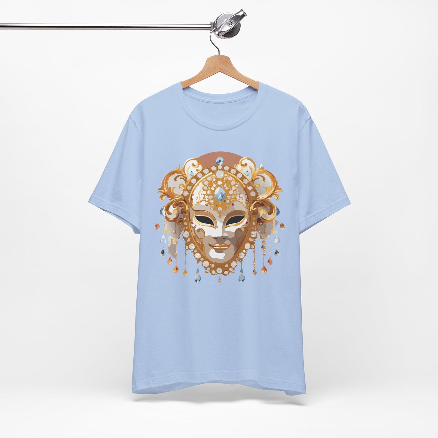 Mask Shirt, Shirt with Mask, Tee Shirt with Gold Face