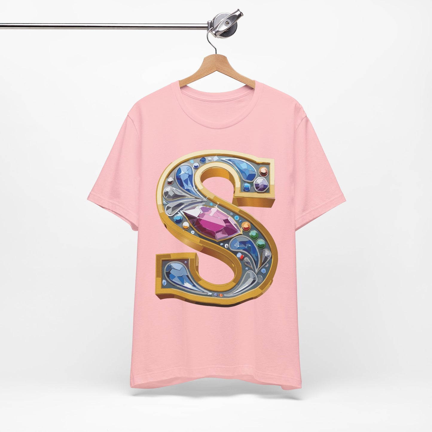 Letter Shirt, Shirt with Letters, Tee Shirt with Gold Letter, Shirt with Antique Letters