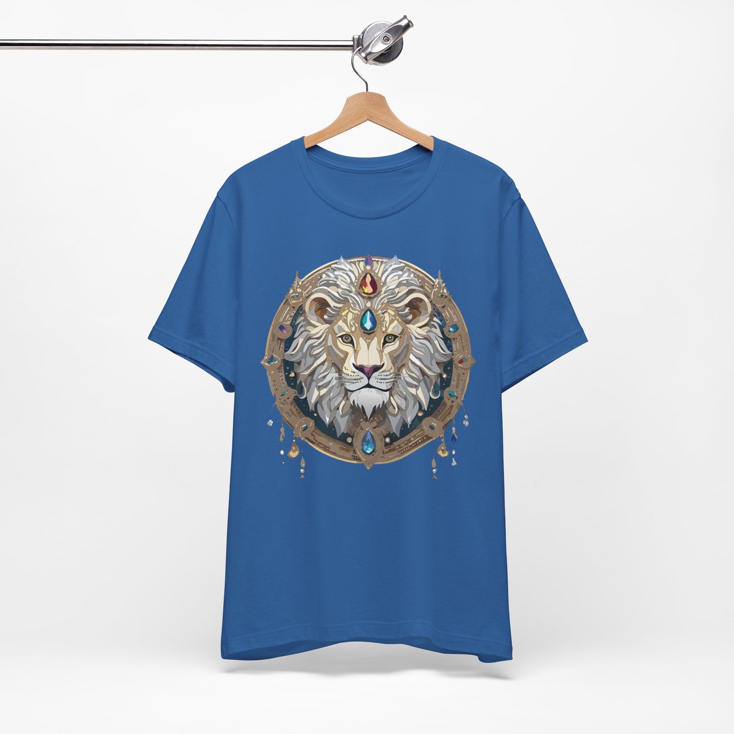 Animal Shirt, Shirt with Animal, Tee Shirt with Gold Animal Medal, Shirt with Antique Animal Medallion