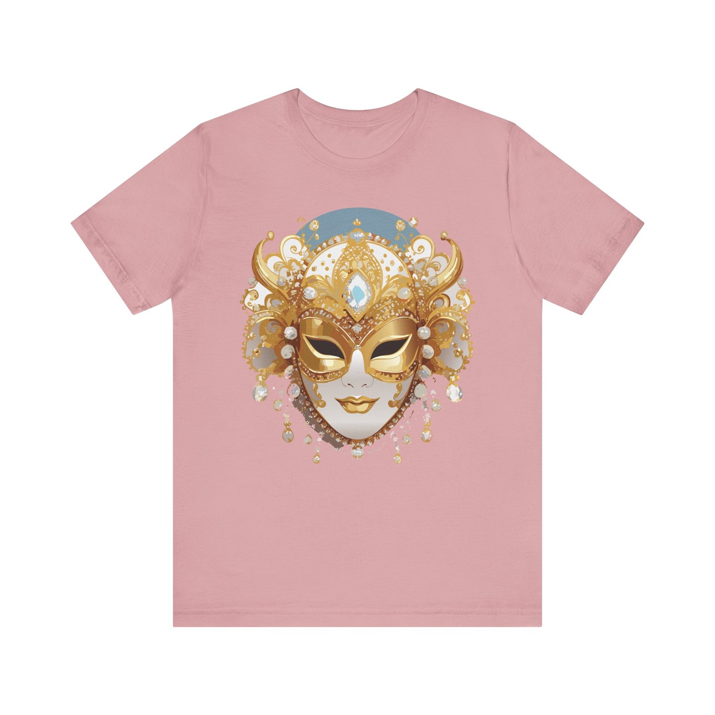 Mask Shirt, Shirt with Mask, Tee Shirt with Gold Face