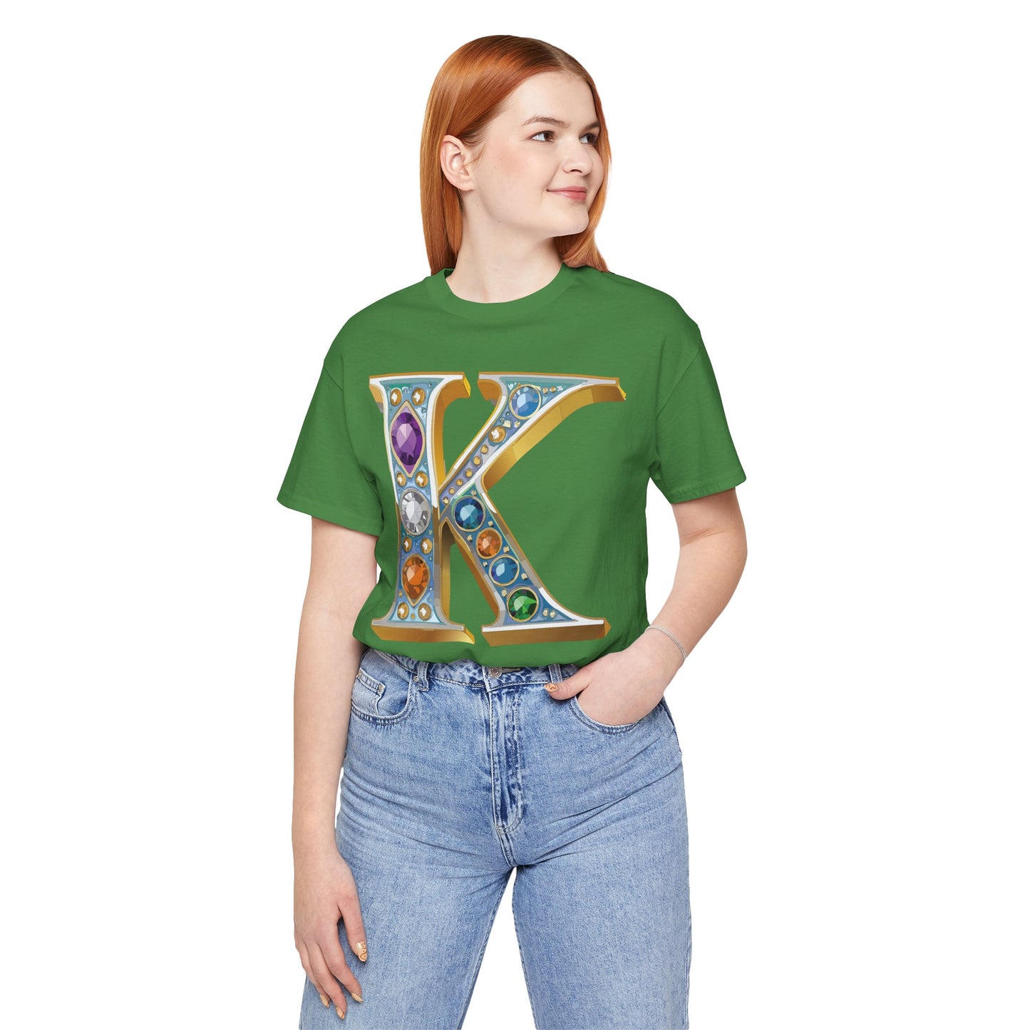 Letter Shirt, Shirt with Letters, Tee Shirt with Gold Letter, Shirt with Antique Letters