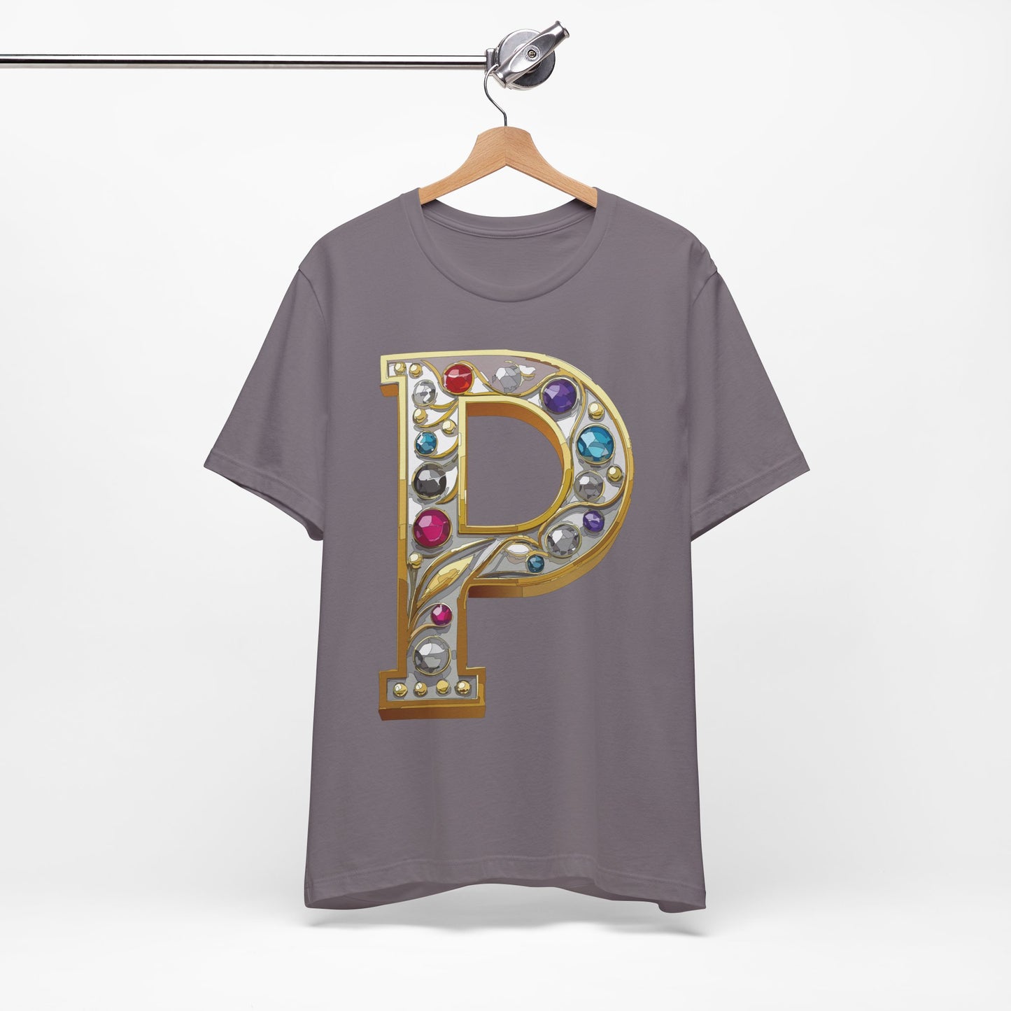 Letter Shirt, Shirt with Letters, Tee Shirt with Gold Letter, Shirt with Antique Letters