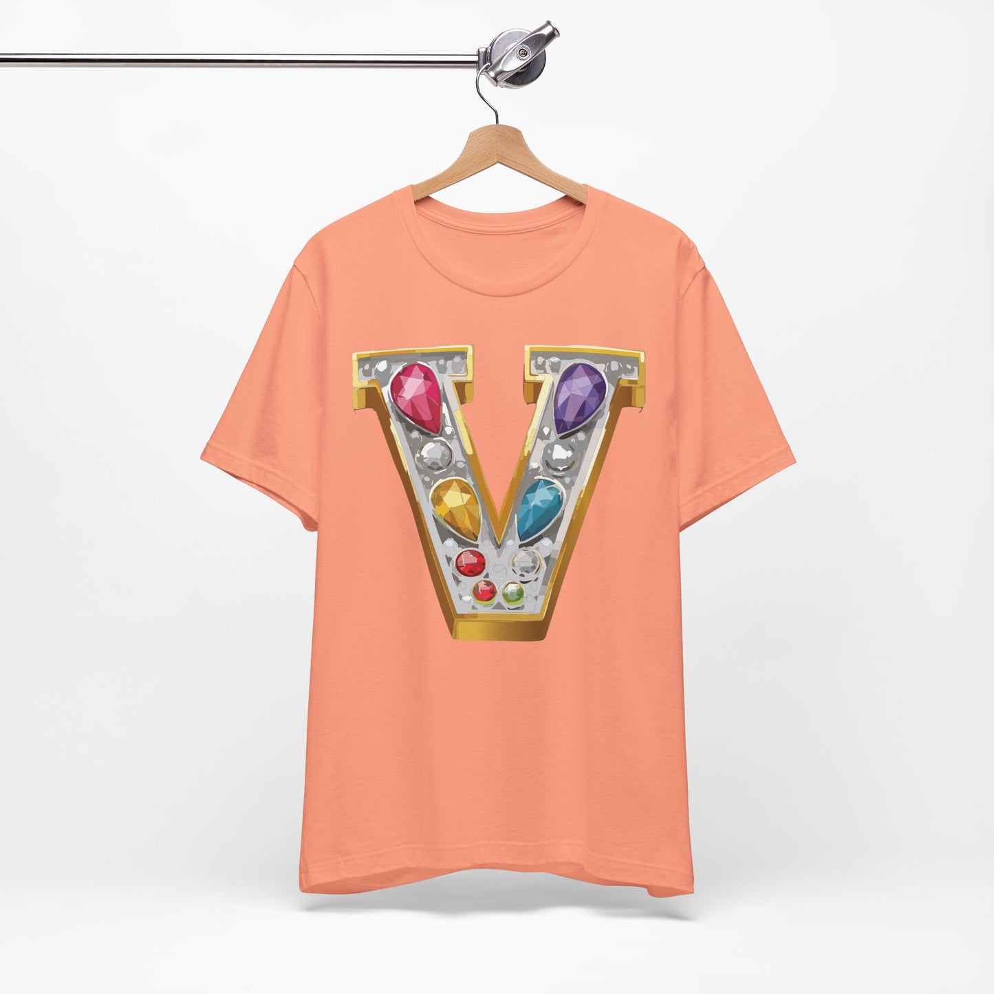 Letter Shirt, Shirt with Letters, Tee Shirt with Gold Letter, Shirt with Antique Letters