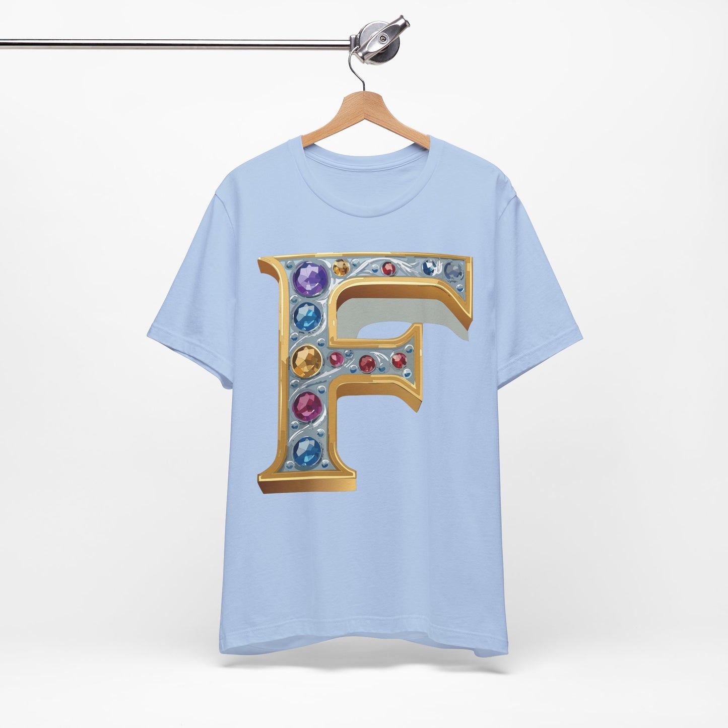Letter Shirt, Shirt with Letters, Tee Shirt with Gold Letter, Shirt with Antique Letters
