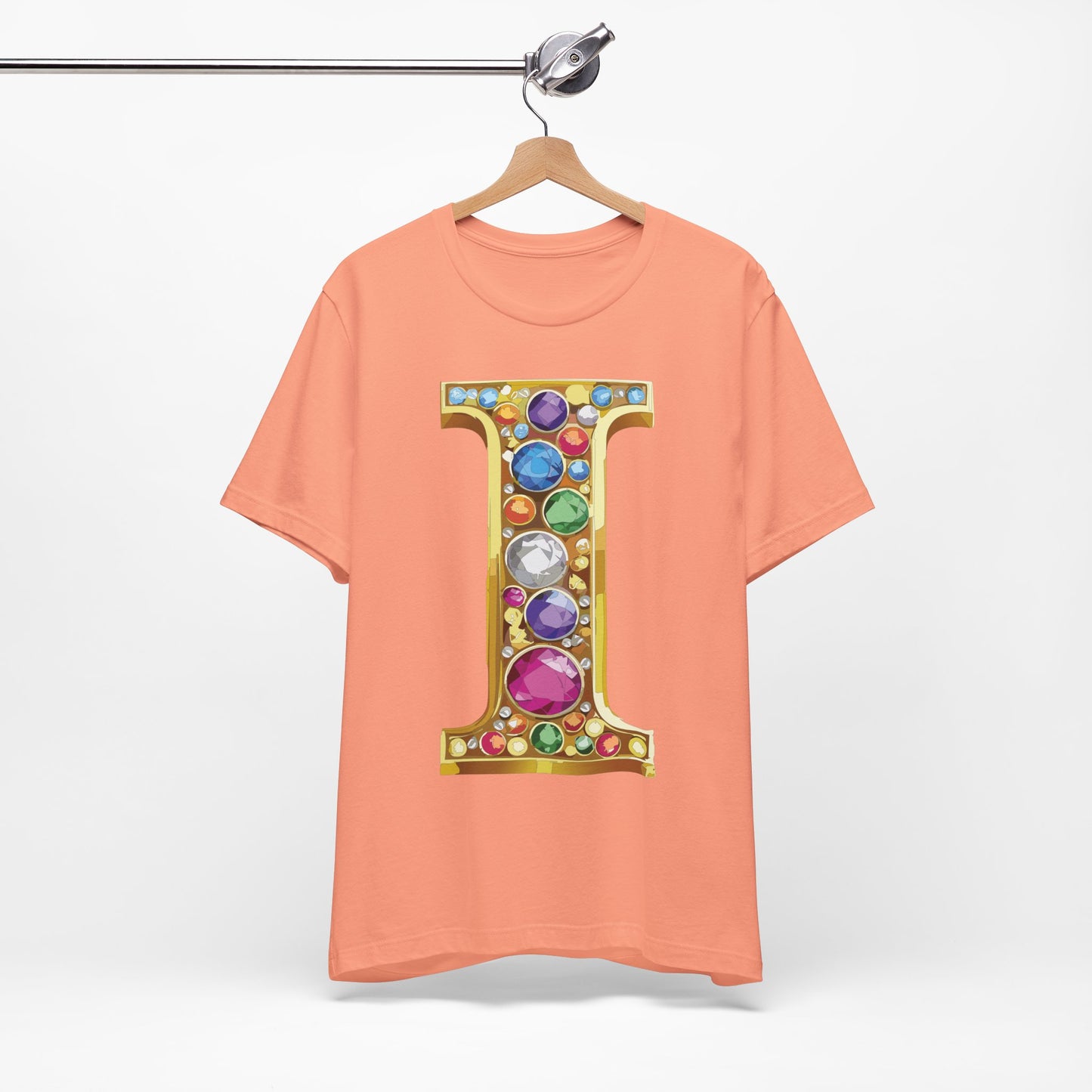 Letter Shirt, Shirt with Letters, Tee Shirt with Gold Letter, Shirt with Antique Letters