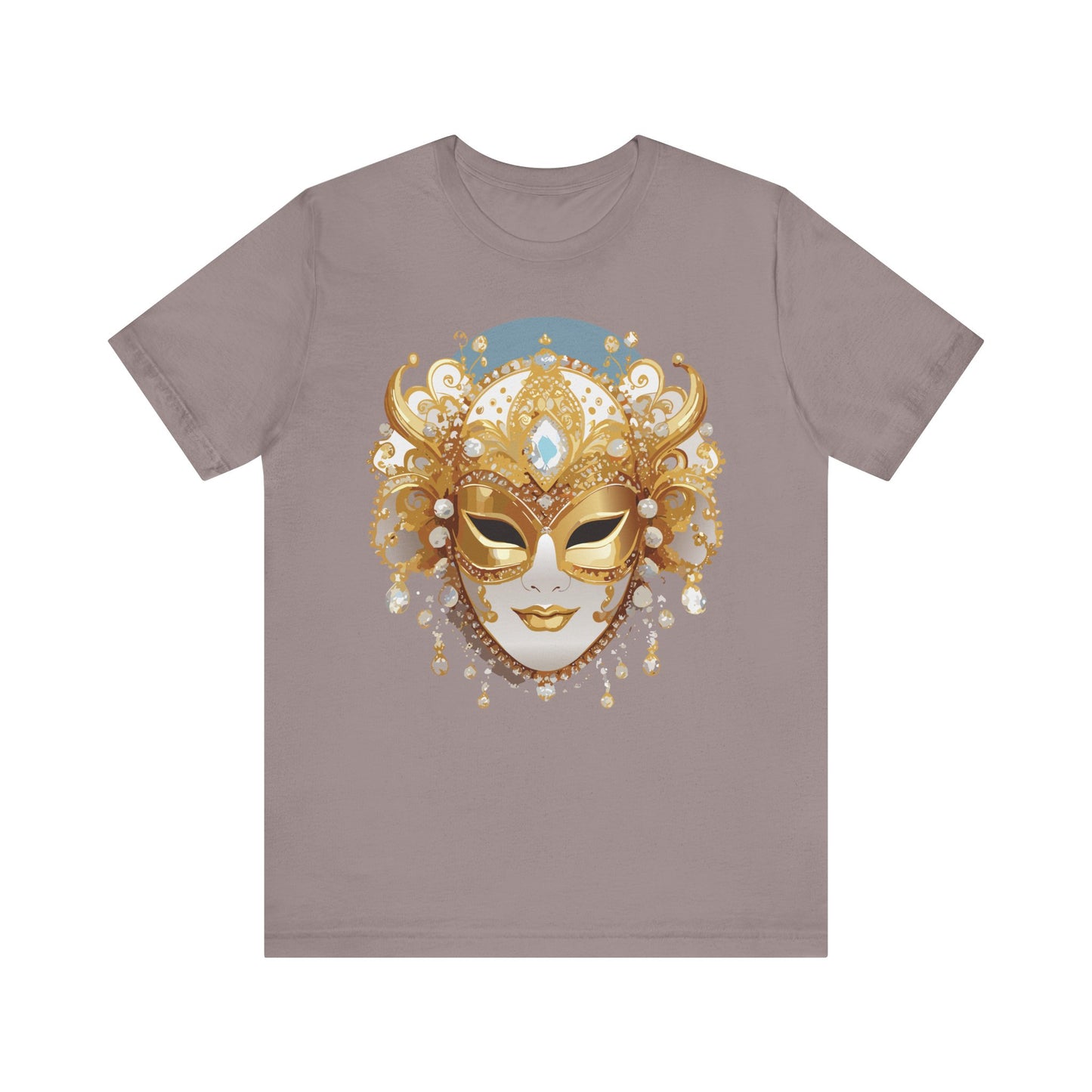 Mask Shirt, Shirt with Mask, Tee Shirt with Gold Face
