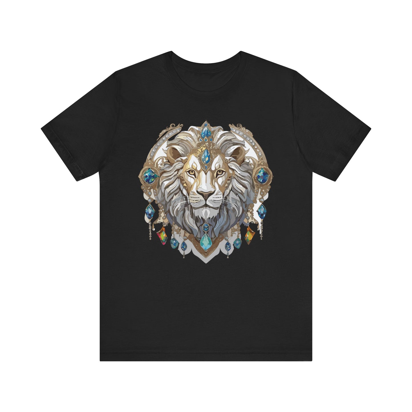 Animal Shirt, Shirt with Animal, Tee Shirt with Gold Animal Medal, Shirt with Antique Animal Medallion