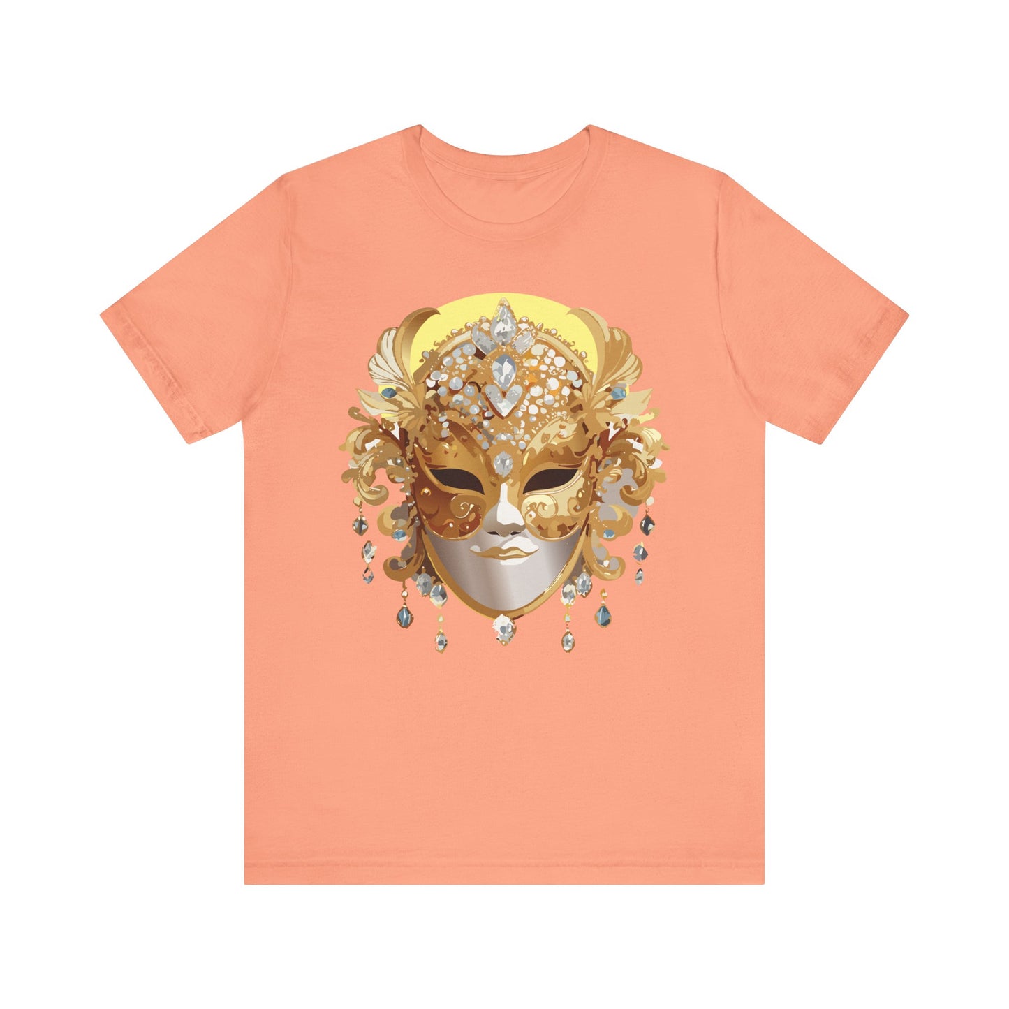 Mask Shirt, Shirt with Mask, Tee Shirt with Gold Face