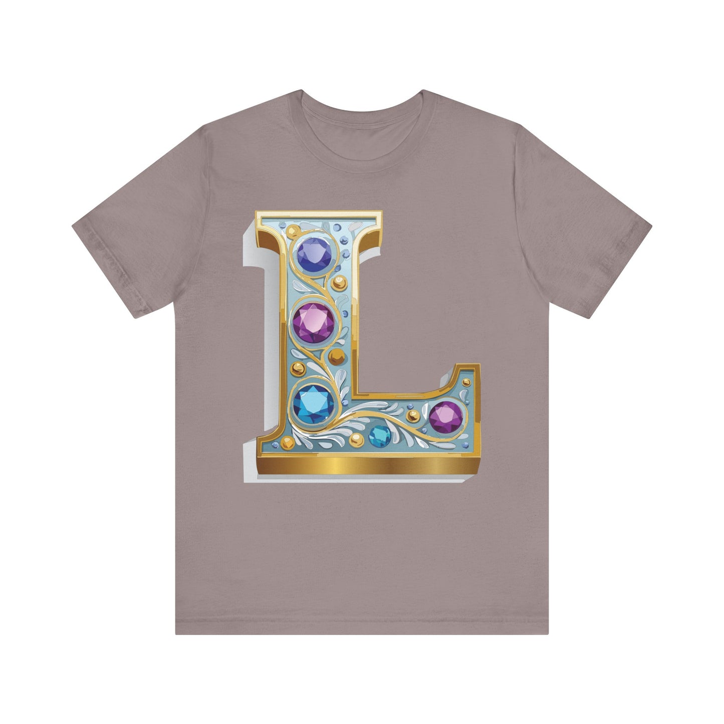 Letter Shirt, Shirt with Letters, Tee Shirt with Gold Letter, Shirt with Antique Letters