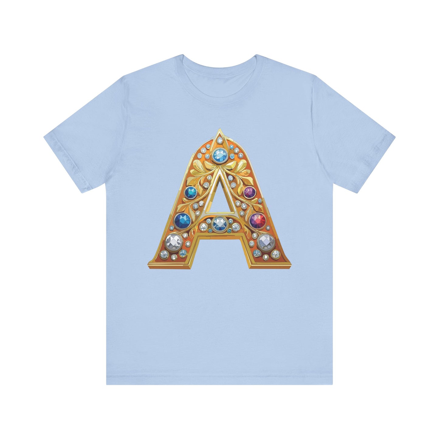 Letter Shirt, Shirt with Letters, Tee Shirt with Gold Letter, Shirt with Antique Letters