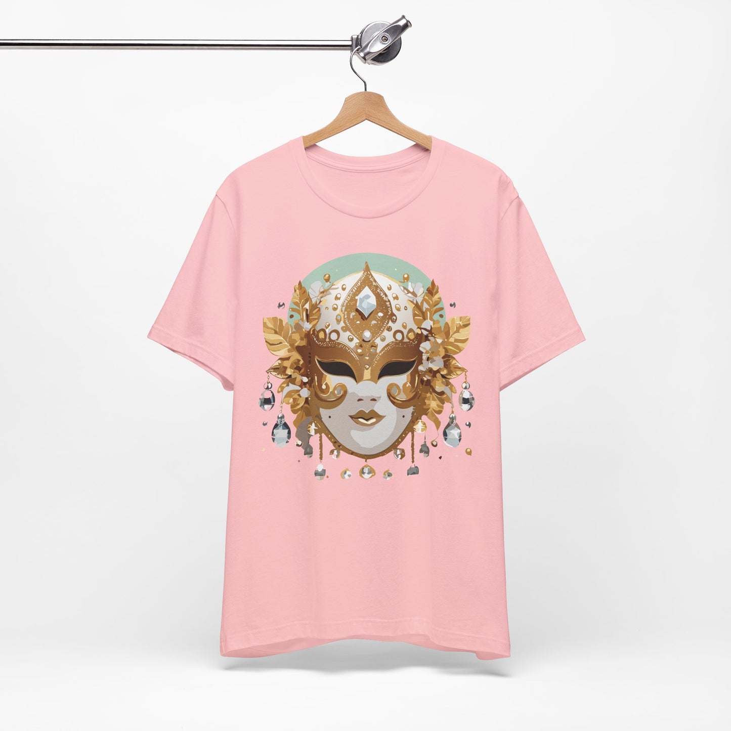 Mask Shirt, Shirt with Mask, Tee Shirt with Gold Face