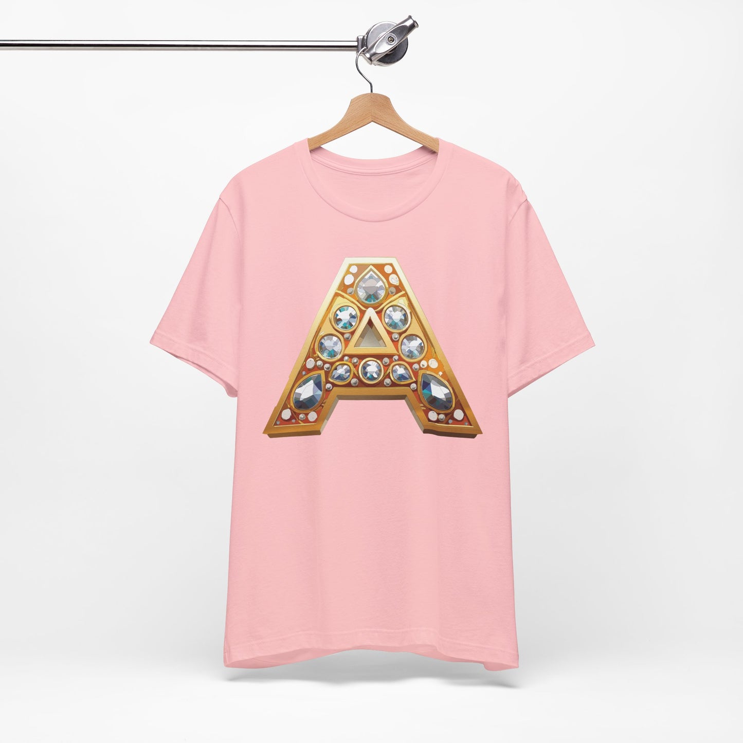 Letter Shirt, Shirt with Letters, Tee Shirt with Gold Letter, Shirt with Antique Letters