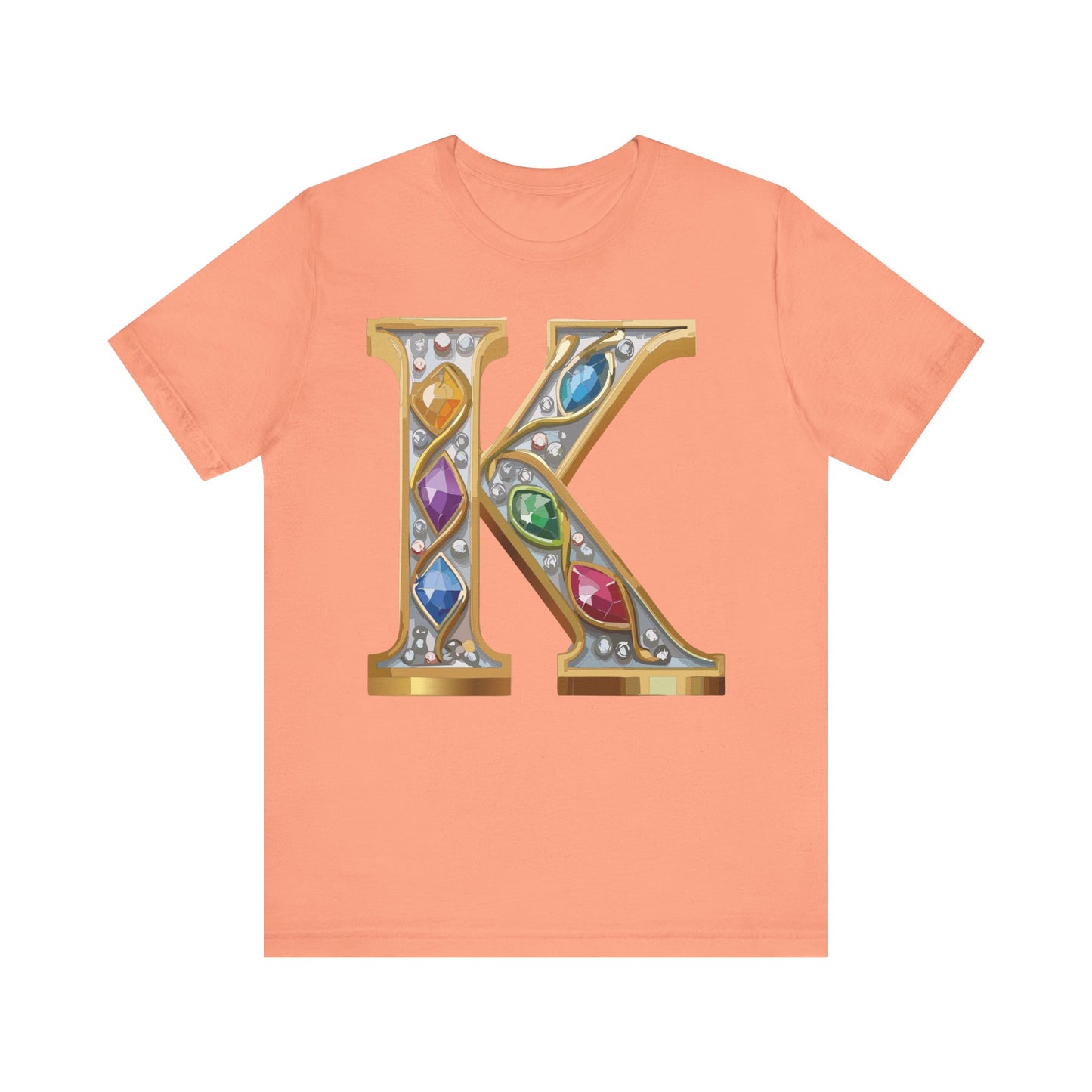 Letter Shirt, Shirt with Letters, Tee Shirt with Gold Letter, Shirt with Antique Letters