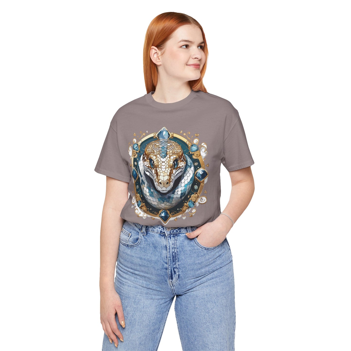 Animal Shirt, Shirt with Animal, Tee Shirt with Gold Animal Medal, Shirt with Antique Animal Medallion