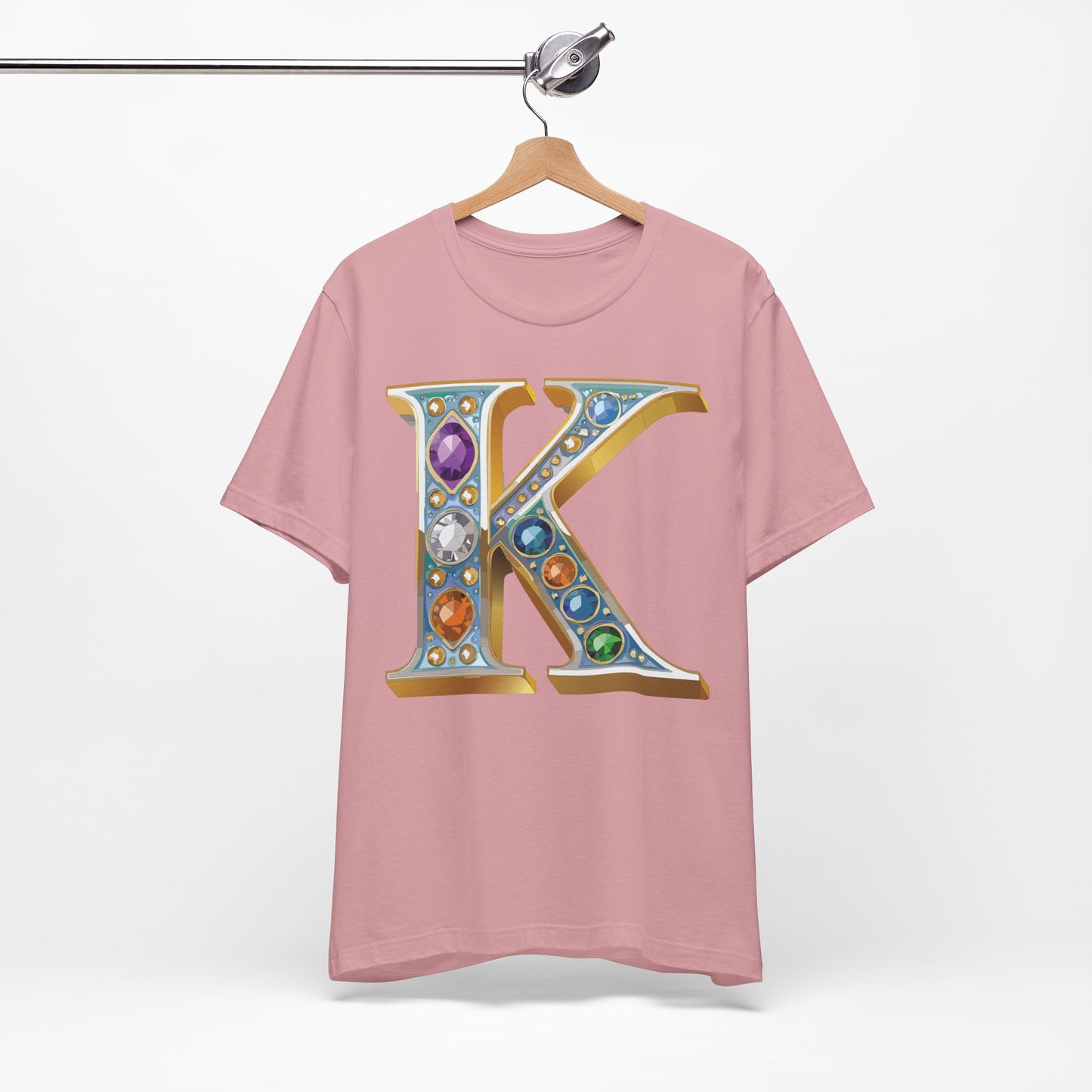 Letter Shirt, Shirt with Letters, Tee Shirt with Gold Letter, Shirt with Antique Letters