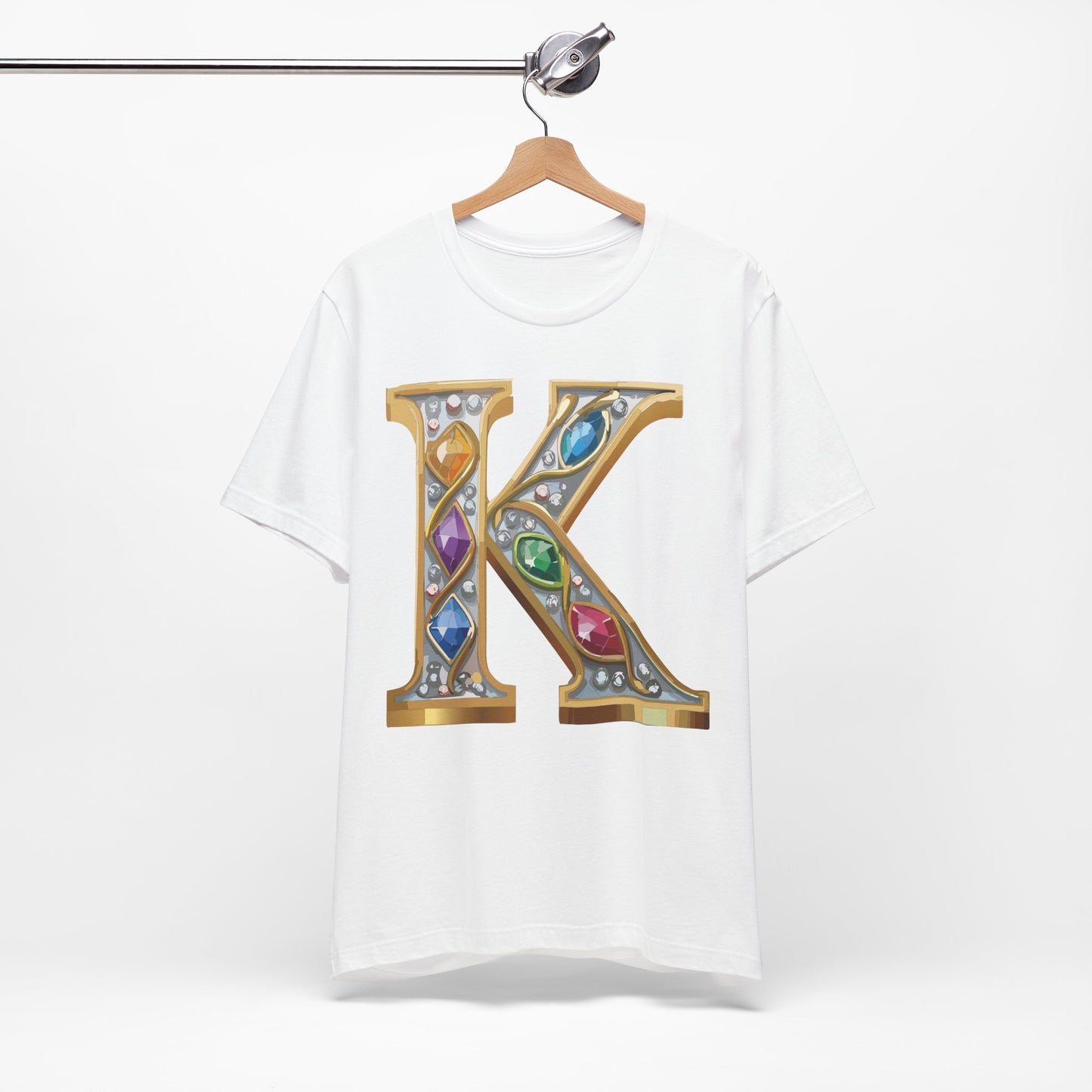 Letter Shirt, Shirt with Letters, Tee Shirt with Gold Letter, Shirt with Antique Letters
