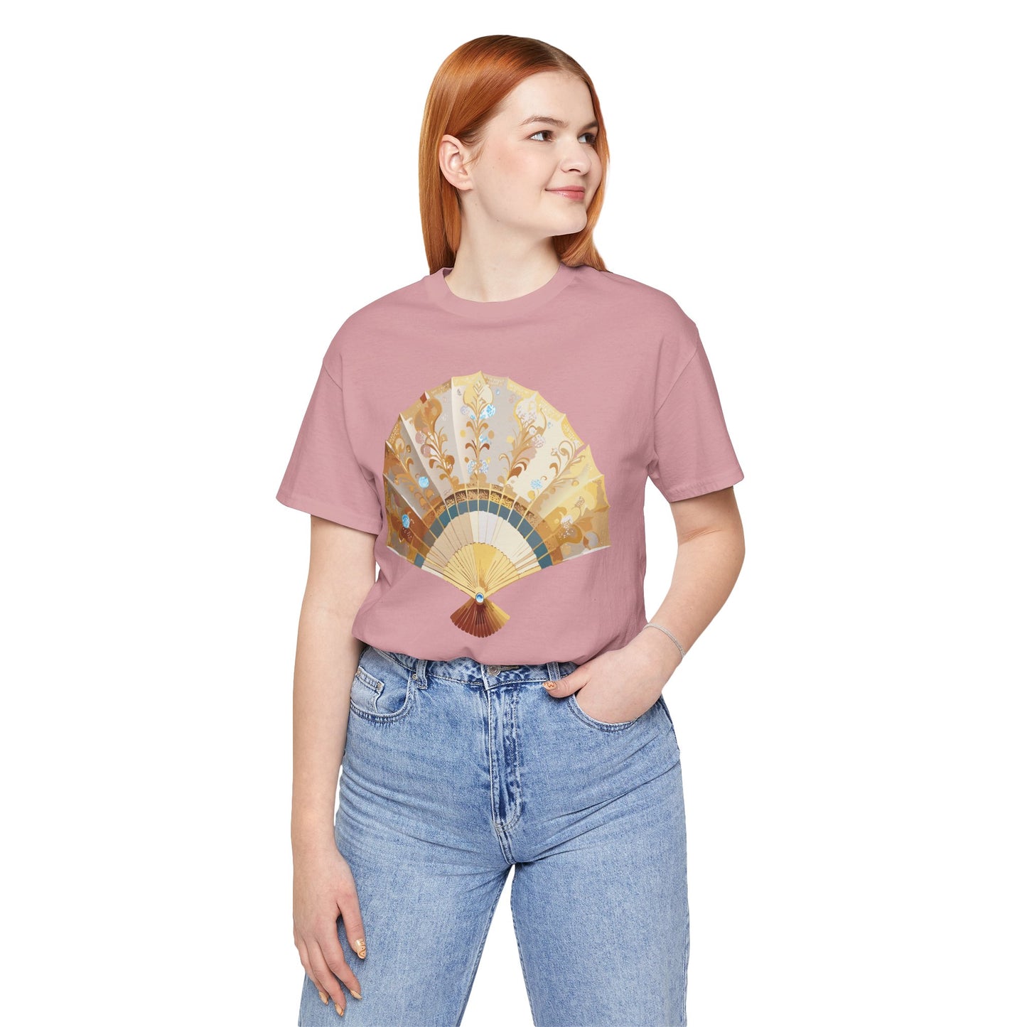 Fan shirt, Shirt with Fan, Tee Shirt with Gold Blower