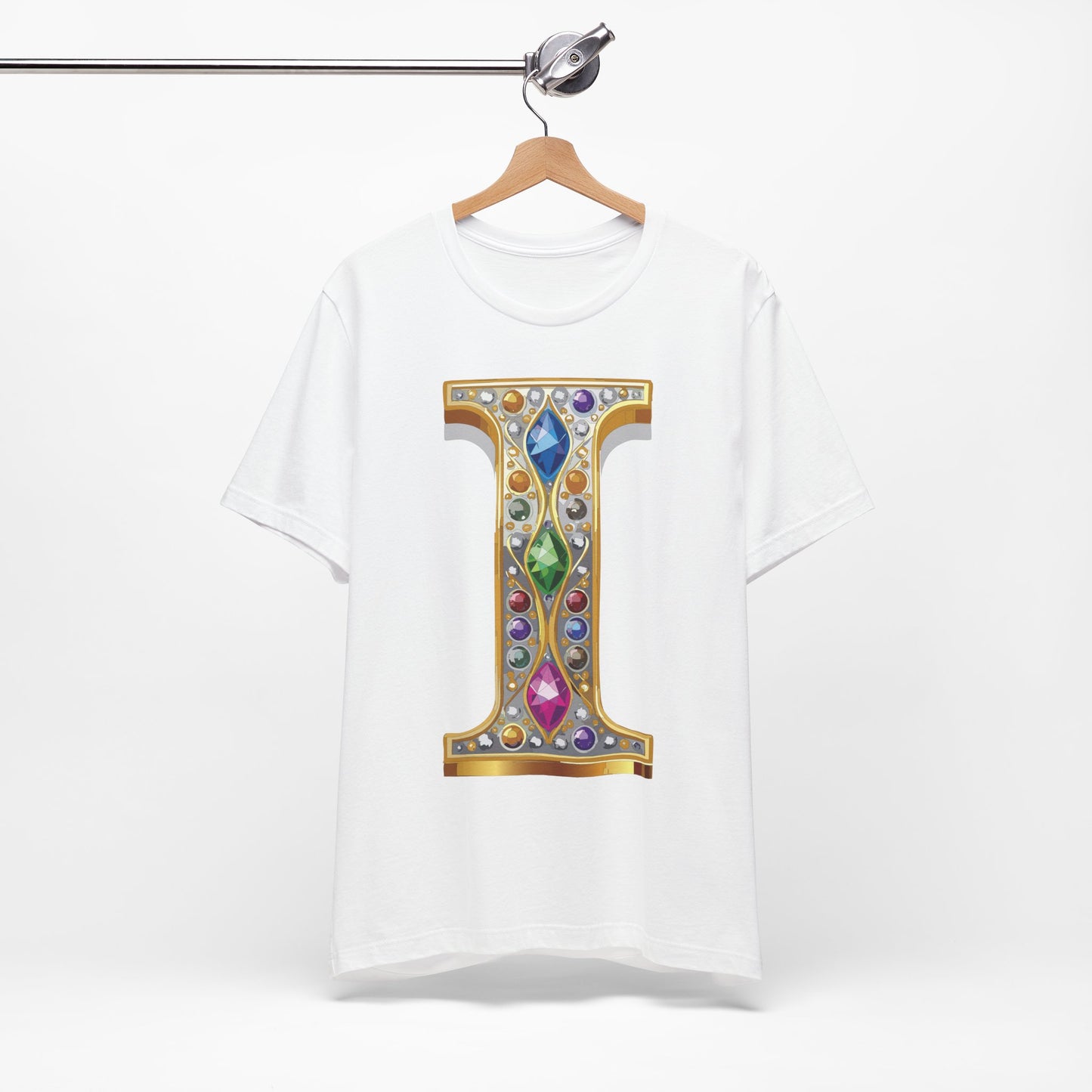 Letter Shirt, Shirt with Letters, Tee Shirt with Gold Letter, Shirt with Antique Letters