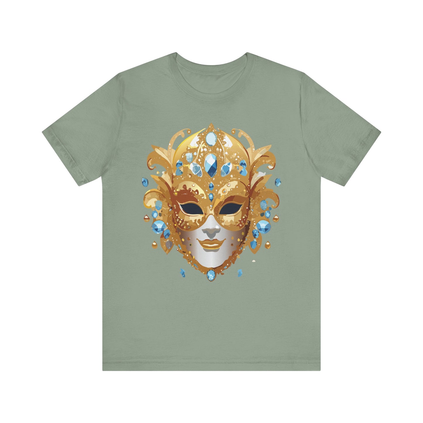 Mask Shirt, Shirt with Mask, Tee Shirt with Gold Face