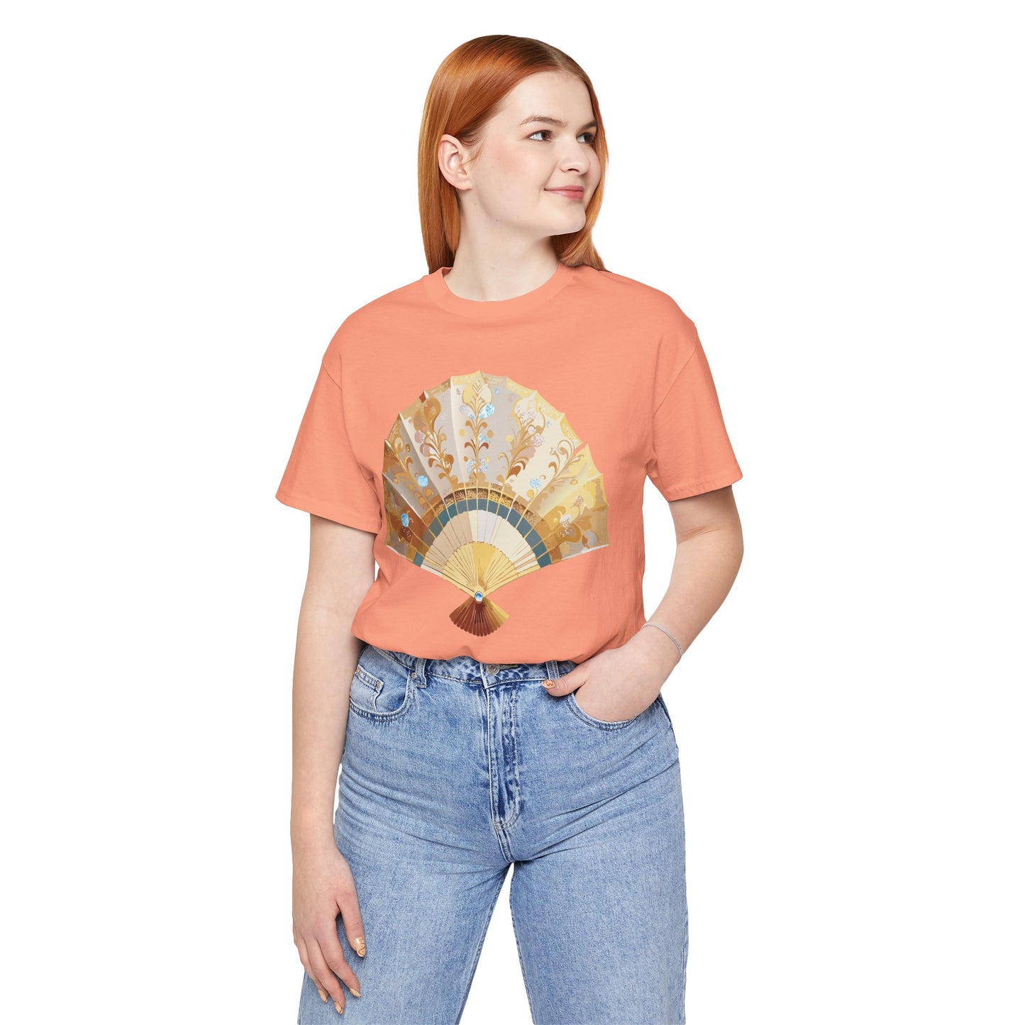 Fan shirt, Shirt with Fan, Tee Shirt with Gold Blower