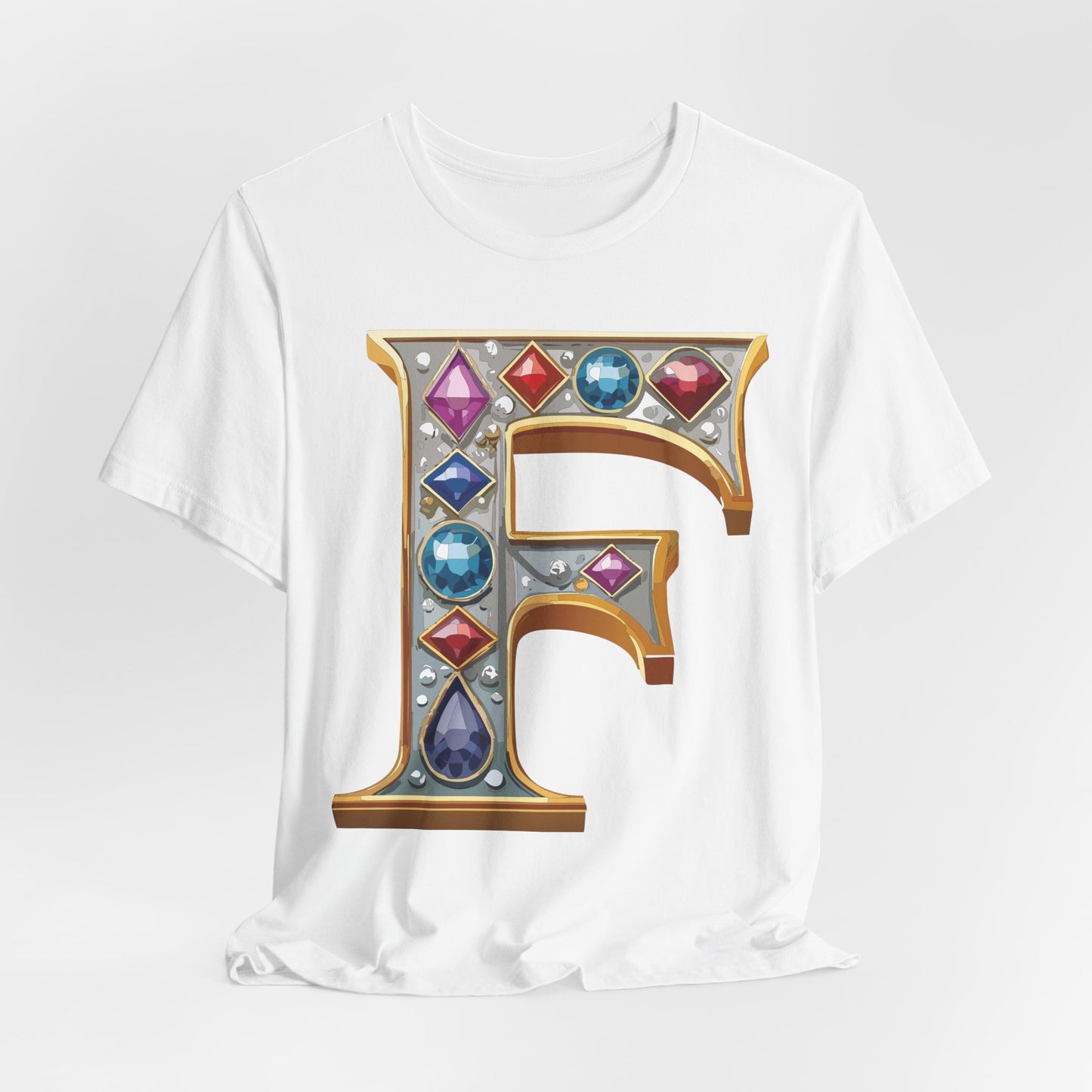 Letter Shirt, Shirt with Letters, Tee Shirt with Gold Letter, Shirt with Antique Letters