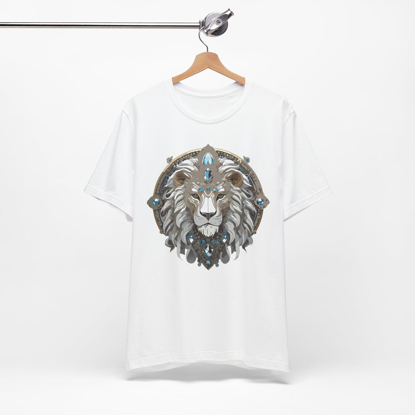 Animal Shirt, Shirt with Animal, Tee Shirt with Gold Animal Medal, Shirt with Antique Animal Medallion