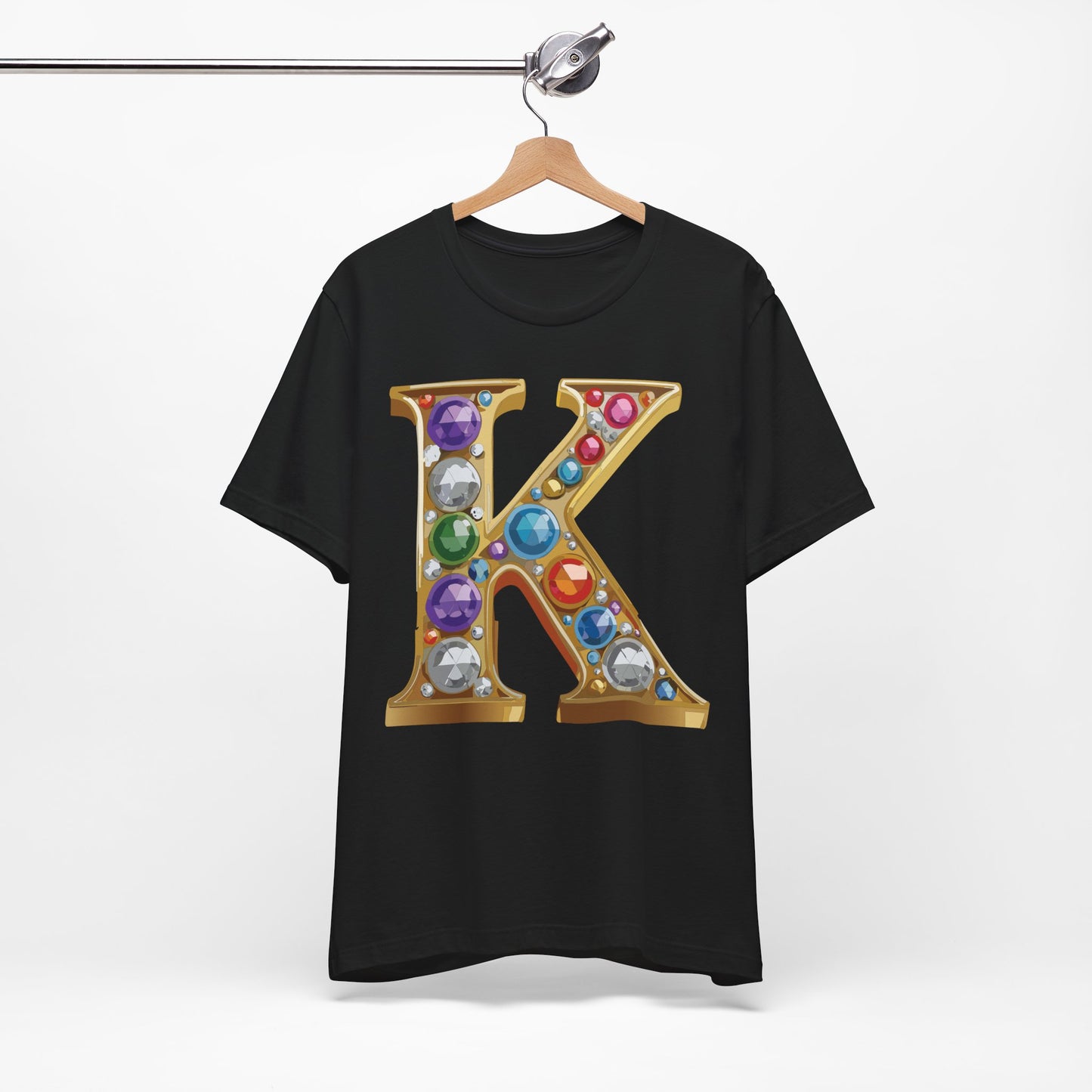 Letter Shirt, Shirt with Letters, Tee Shirt with Gold Letter, Shirt with Antique Letters